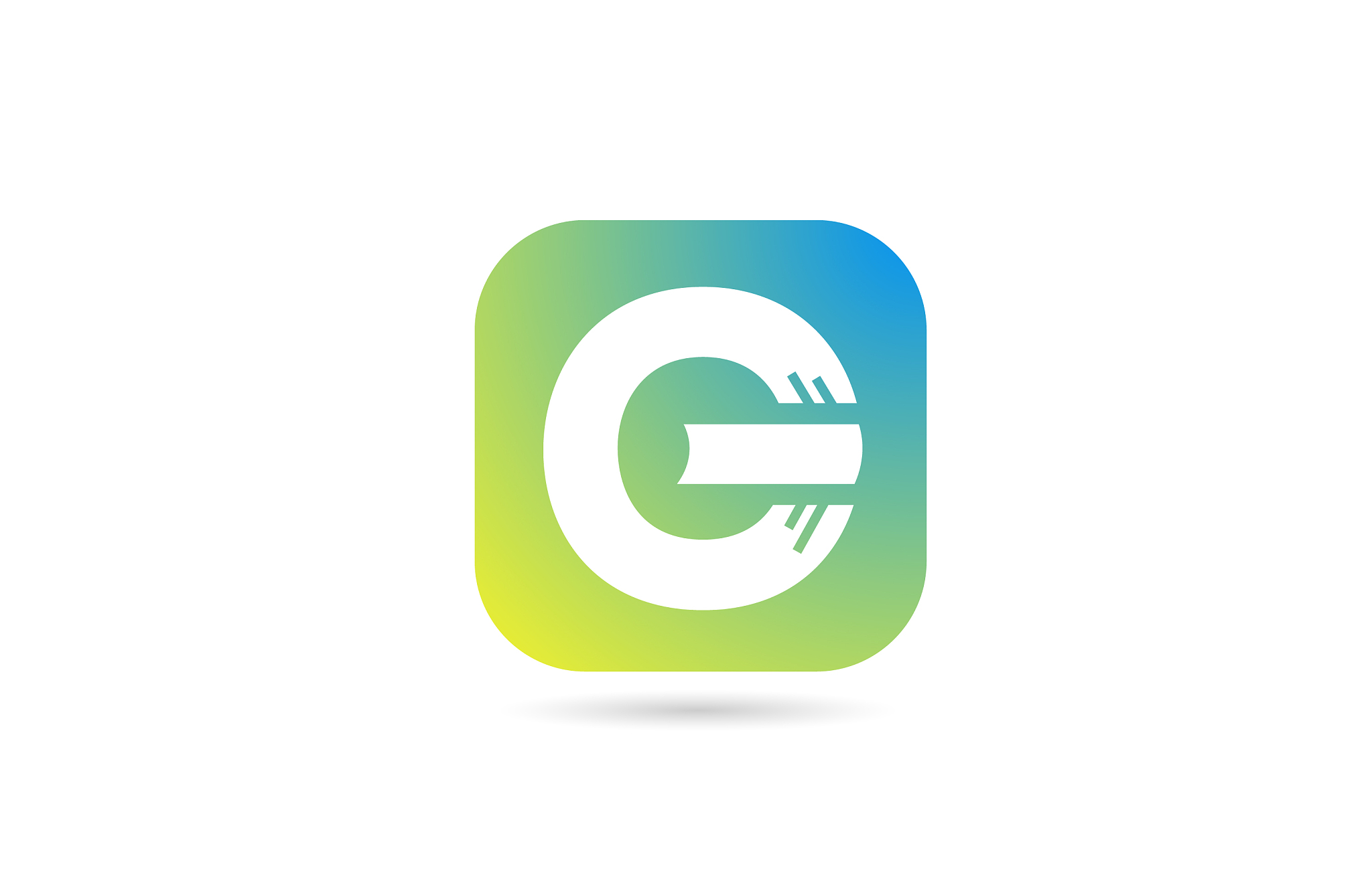 green blue g alphabet letter logo icon design