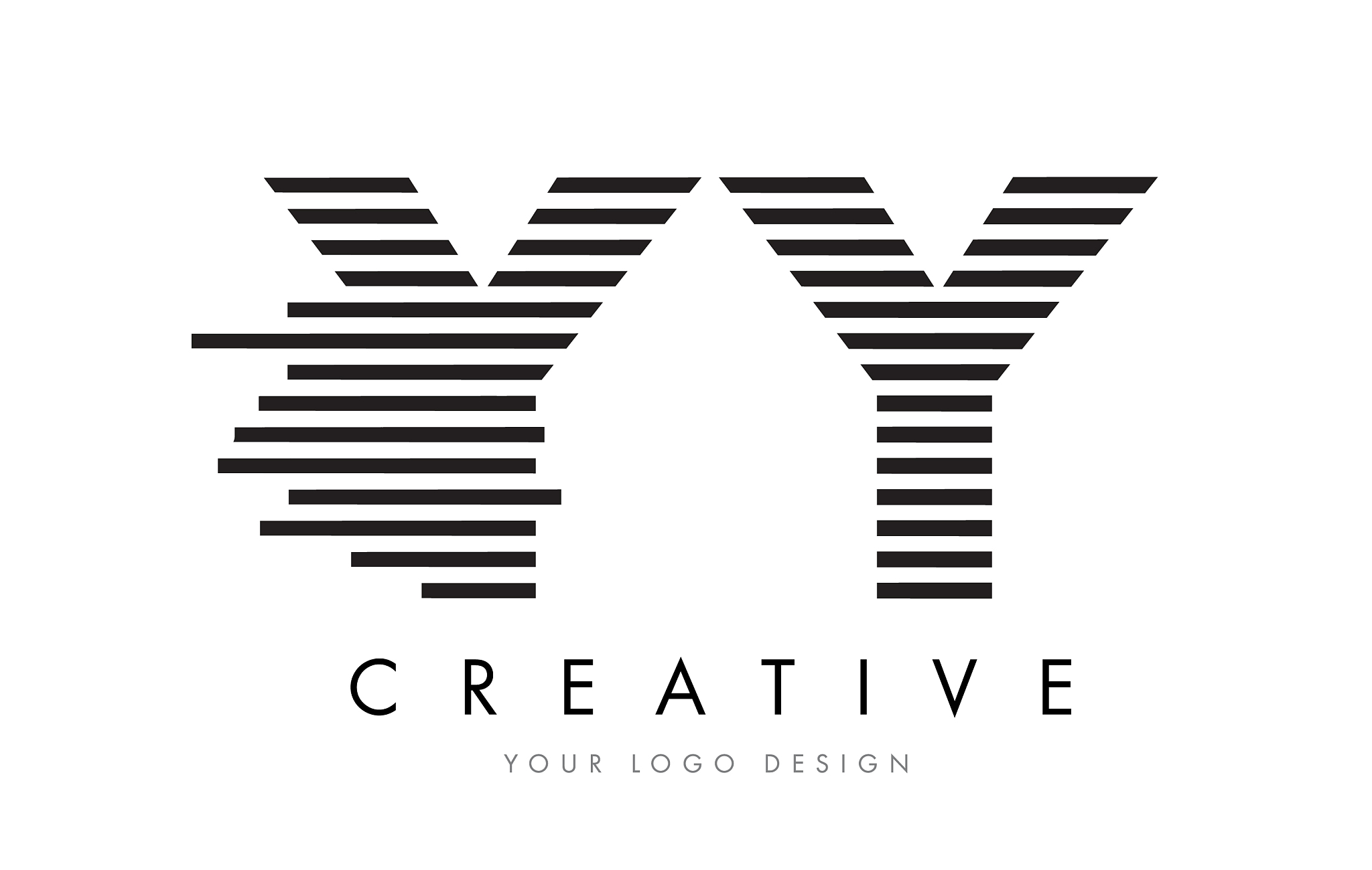 yy y zebra letter logo design with black and