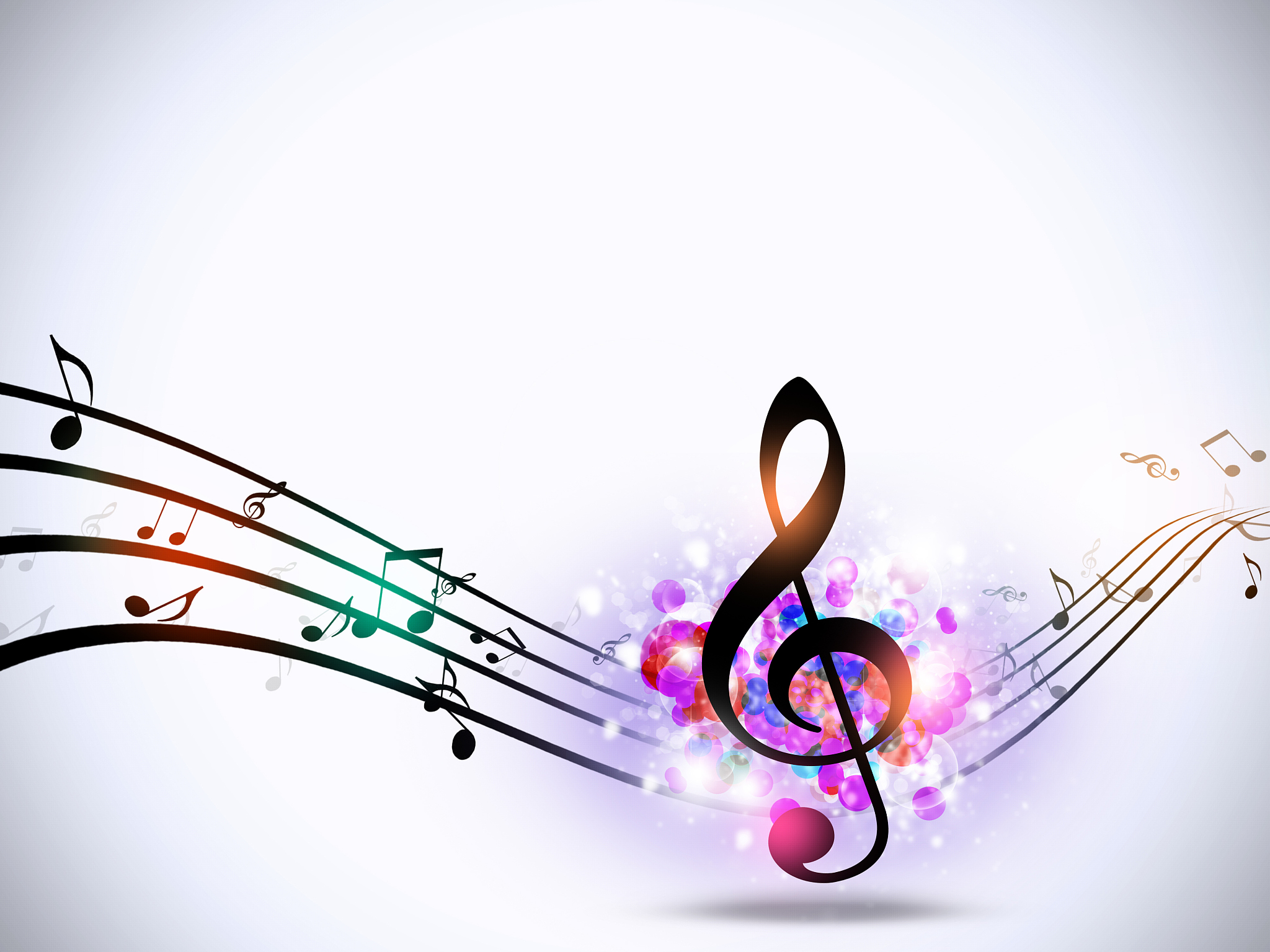 music notes bright funky background