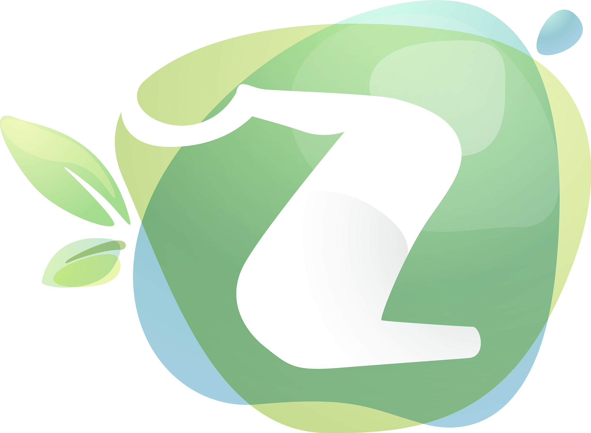 z letter logo with negative space at green