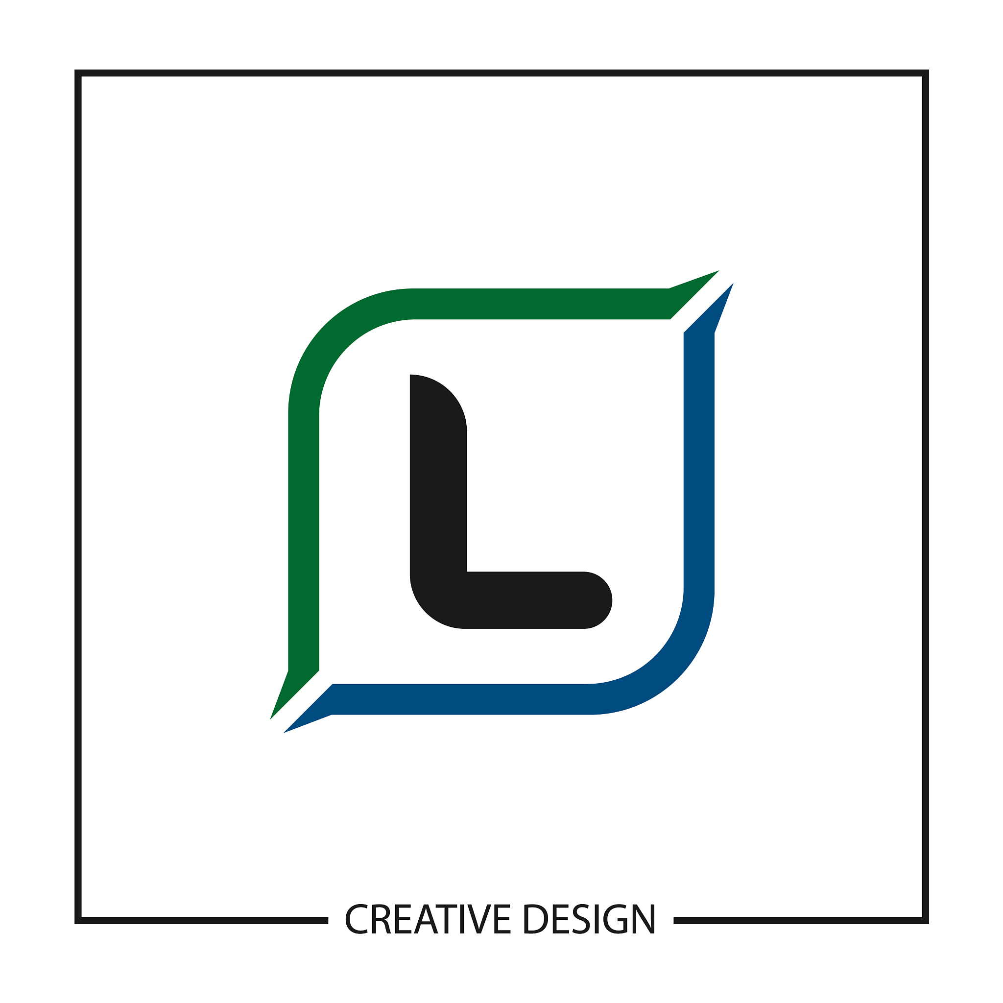 initial letter l logo template design