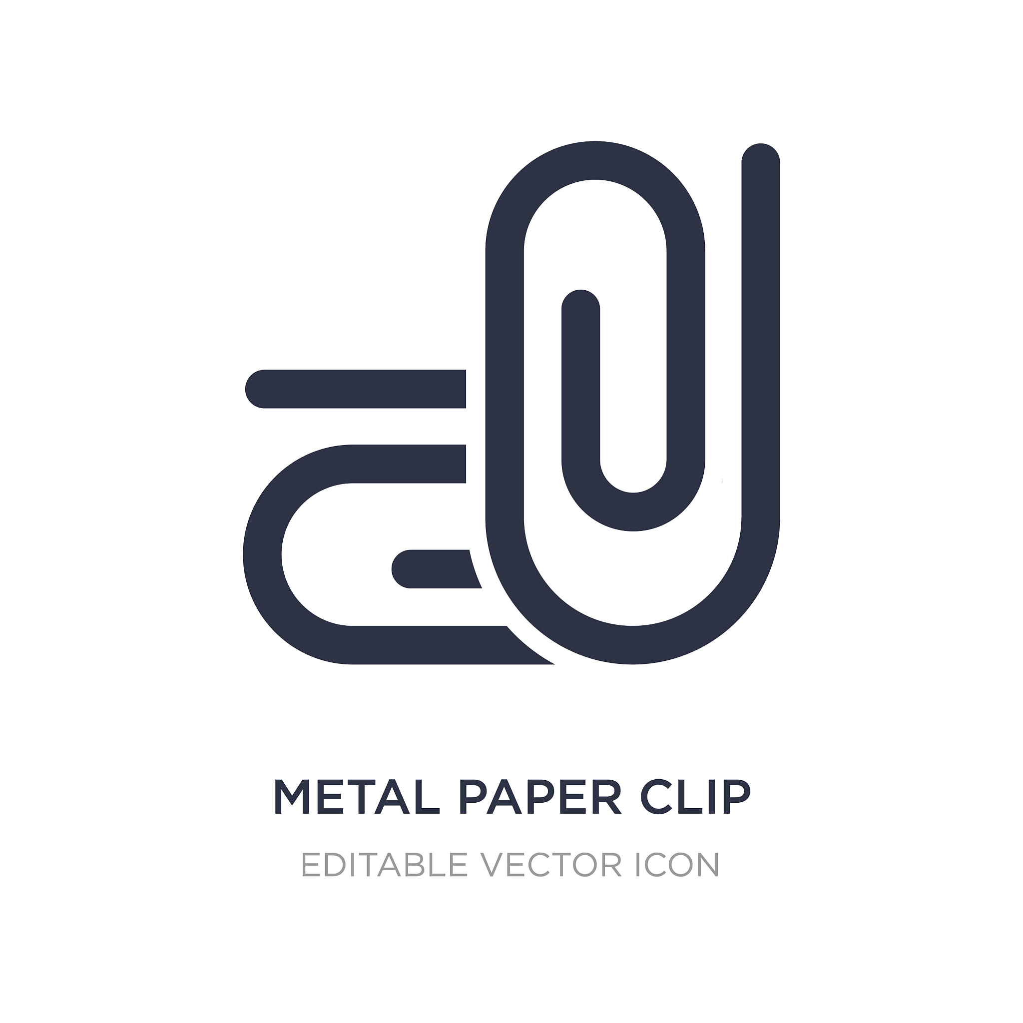 metal paper clip icon on white background simple