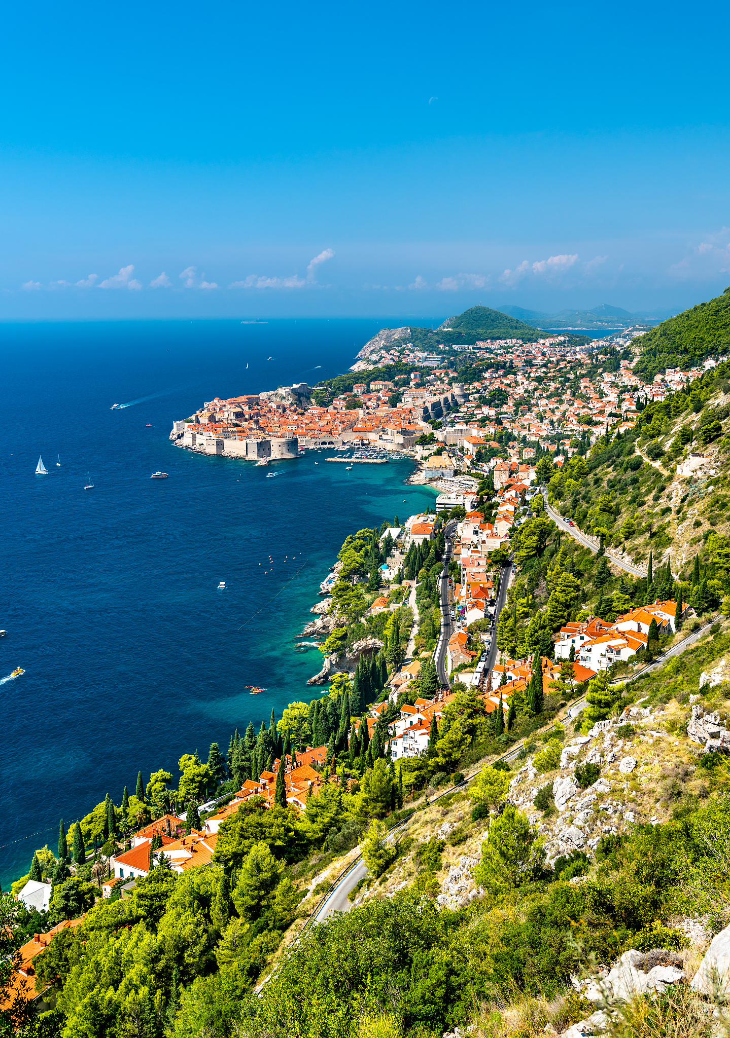 aerial view of dubrovnik with the adriatic sea in croatia