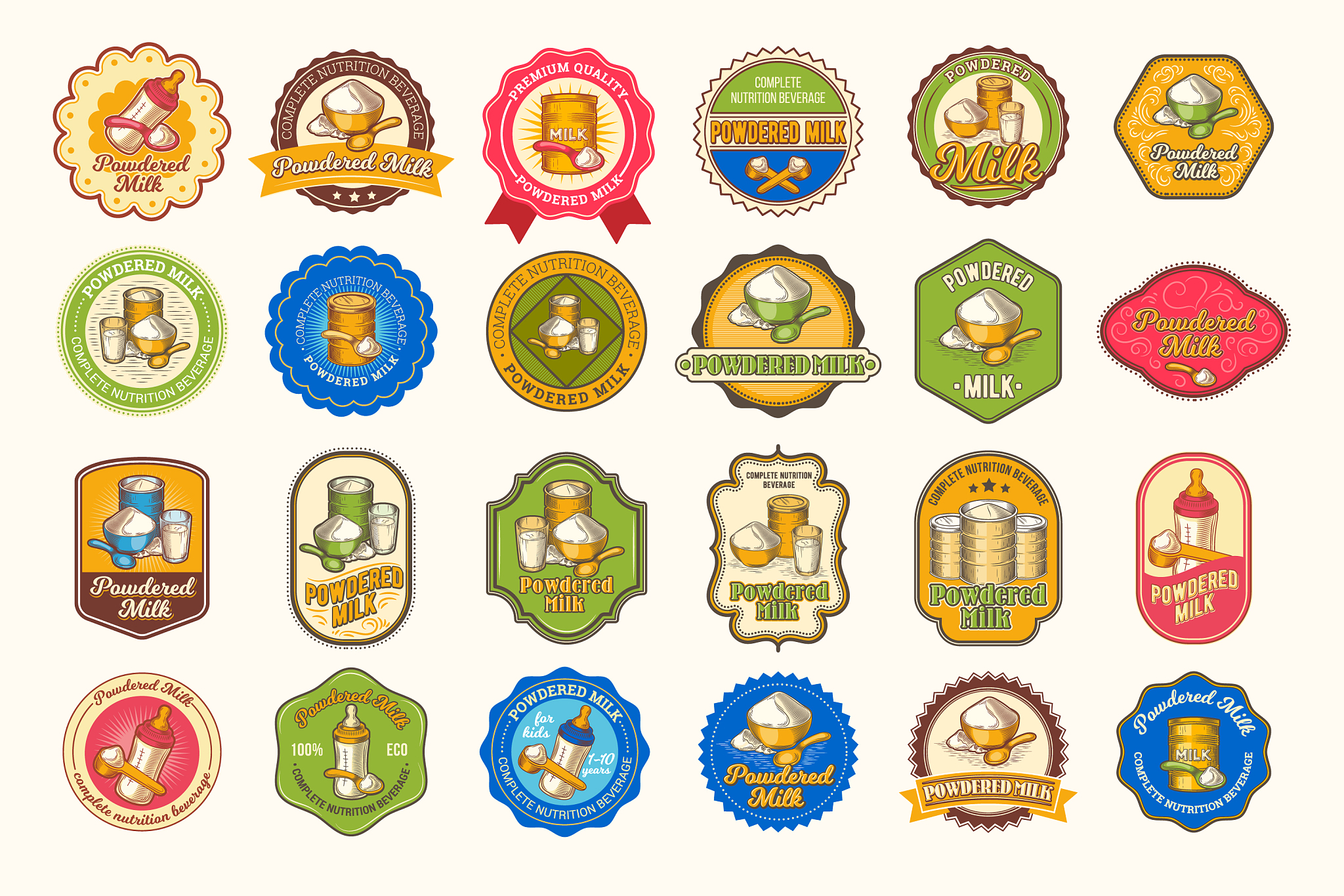 set of of colored icons
