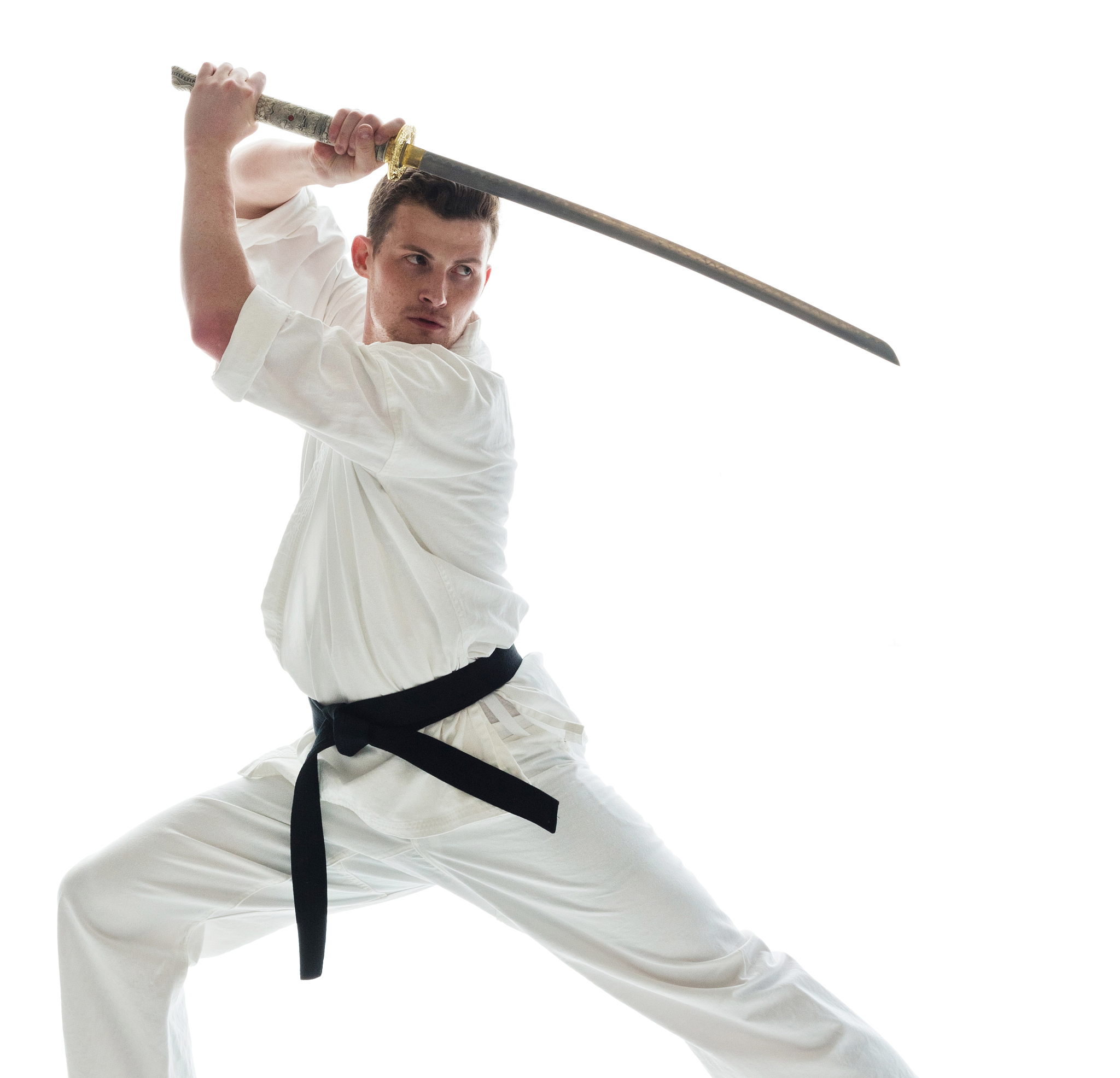 attractive man in karate clothes