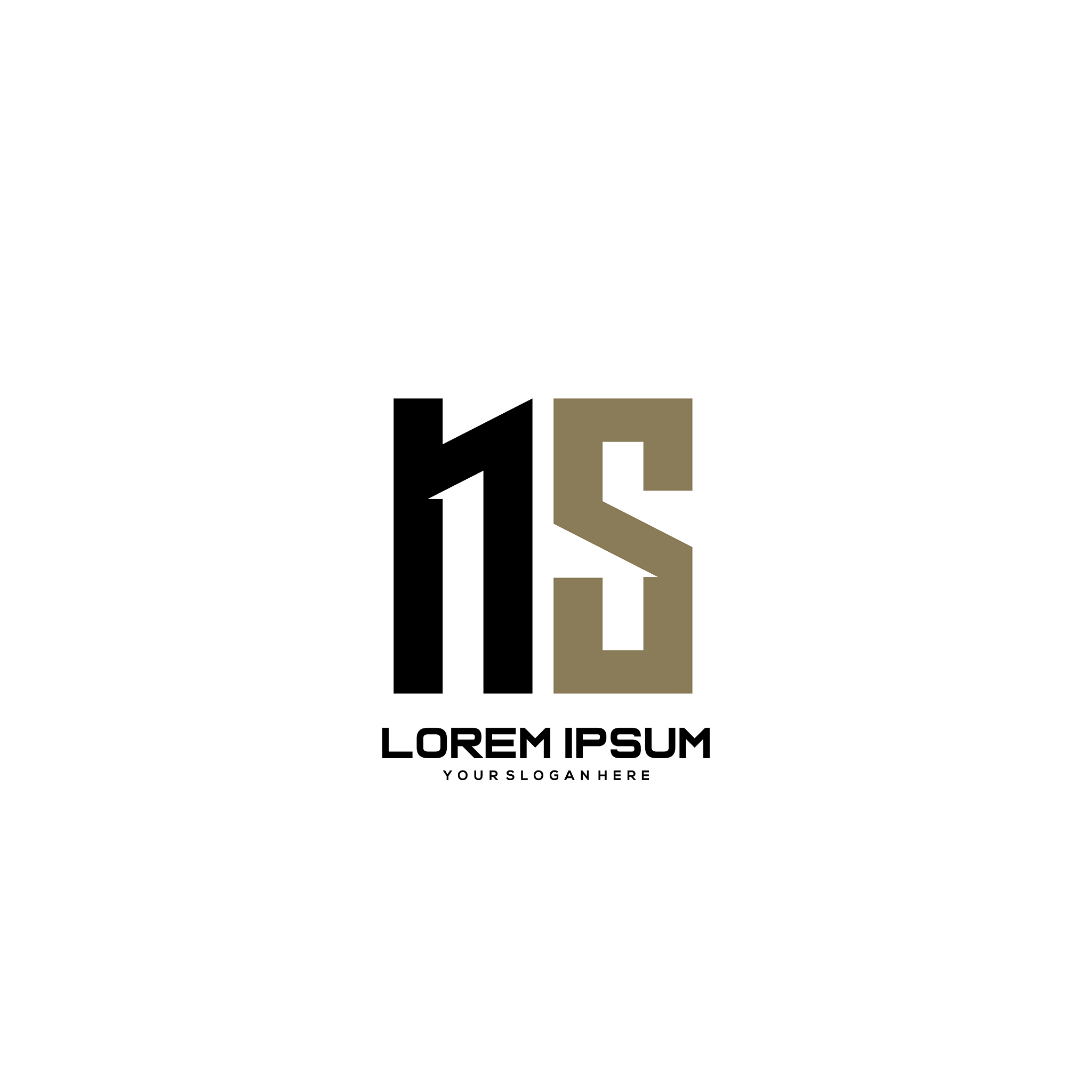 ns initial letter minimalist art logo