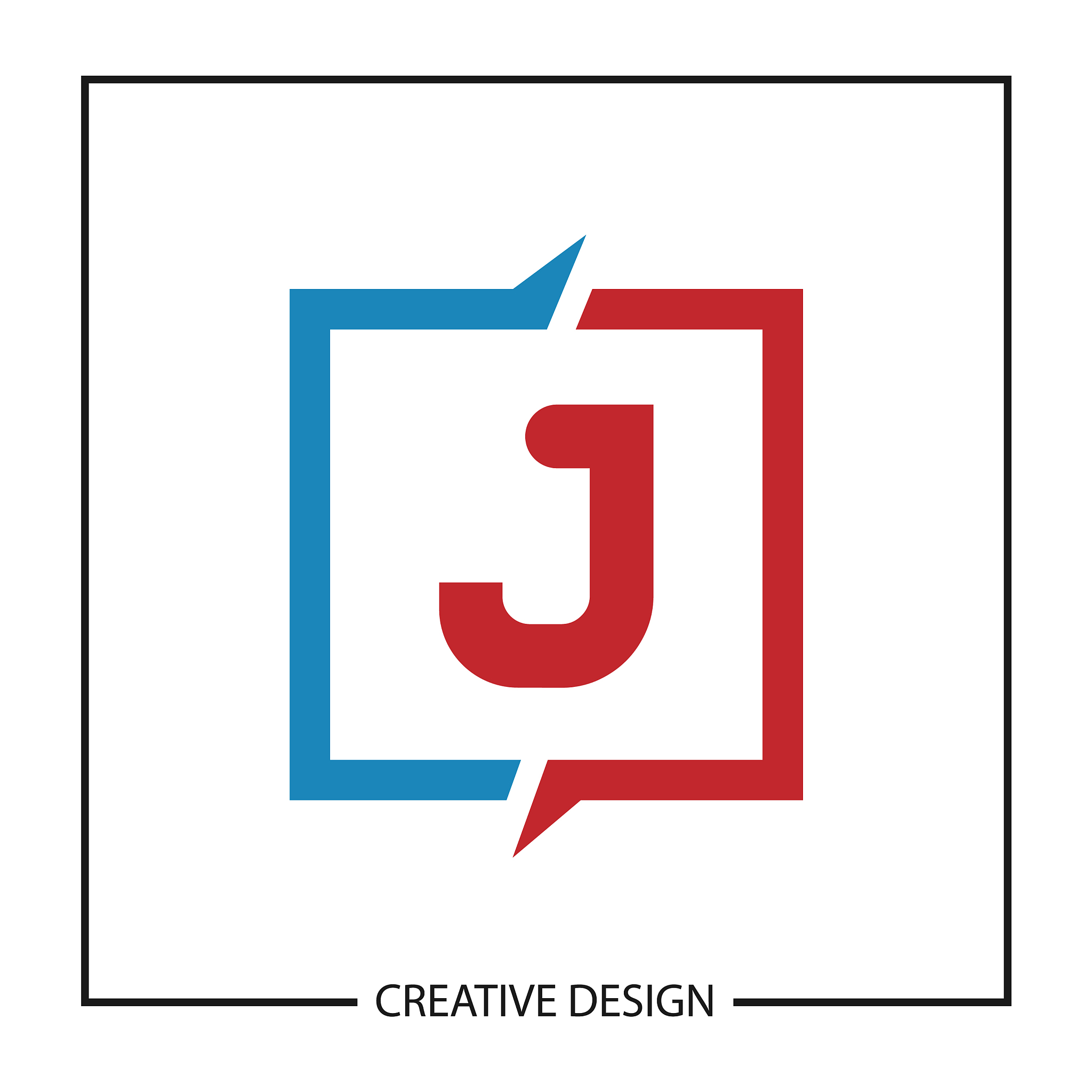 initial letter j logo template design