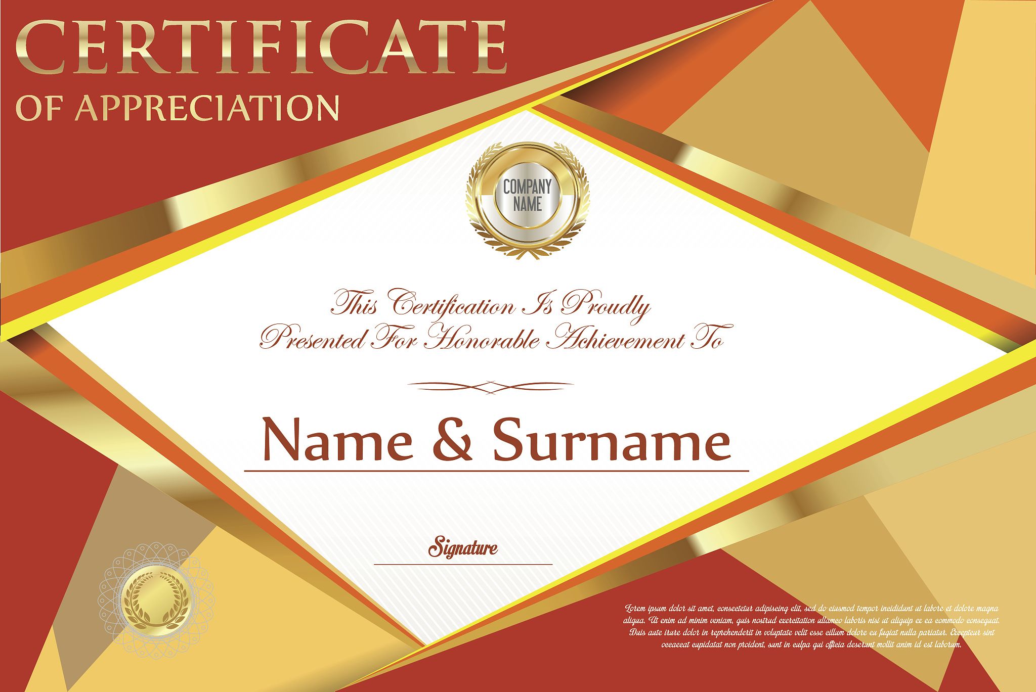 certificate retro design template
