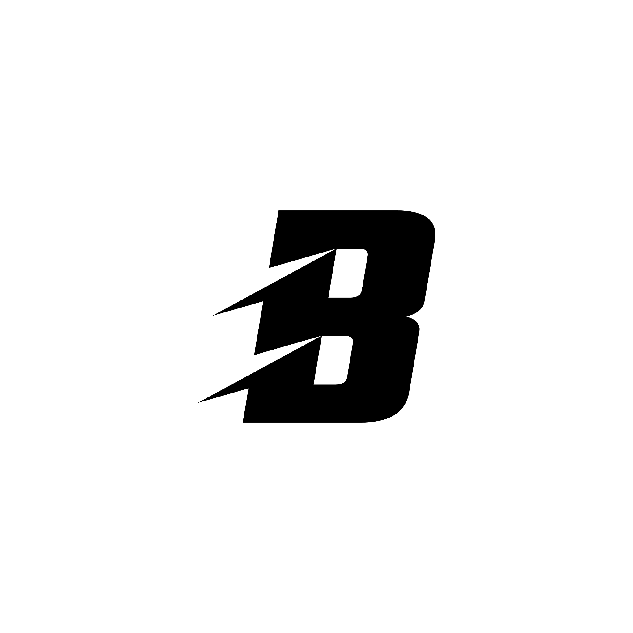 letter b logo symbol with cuts