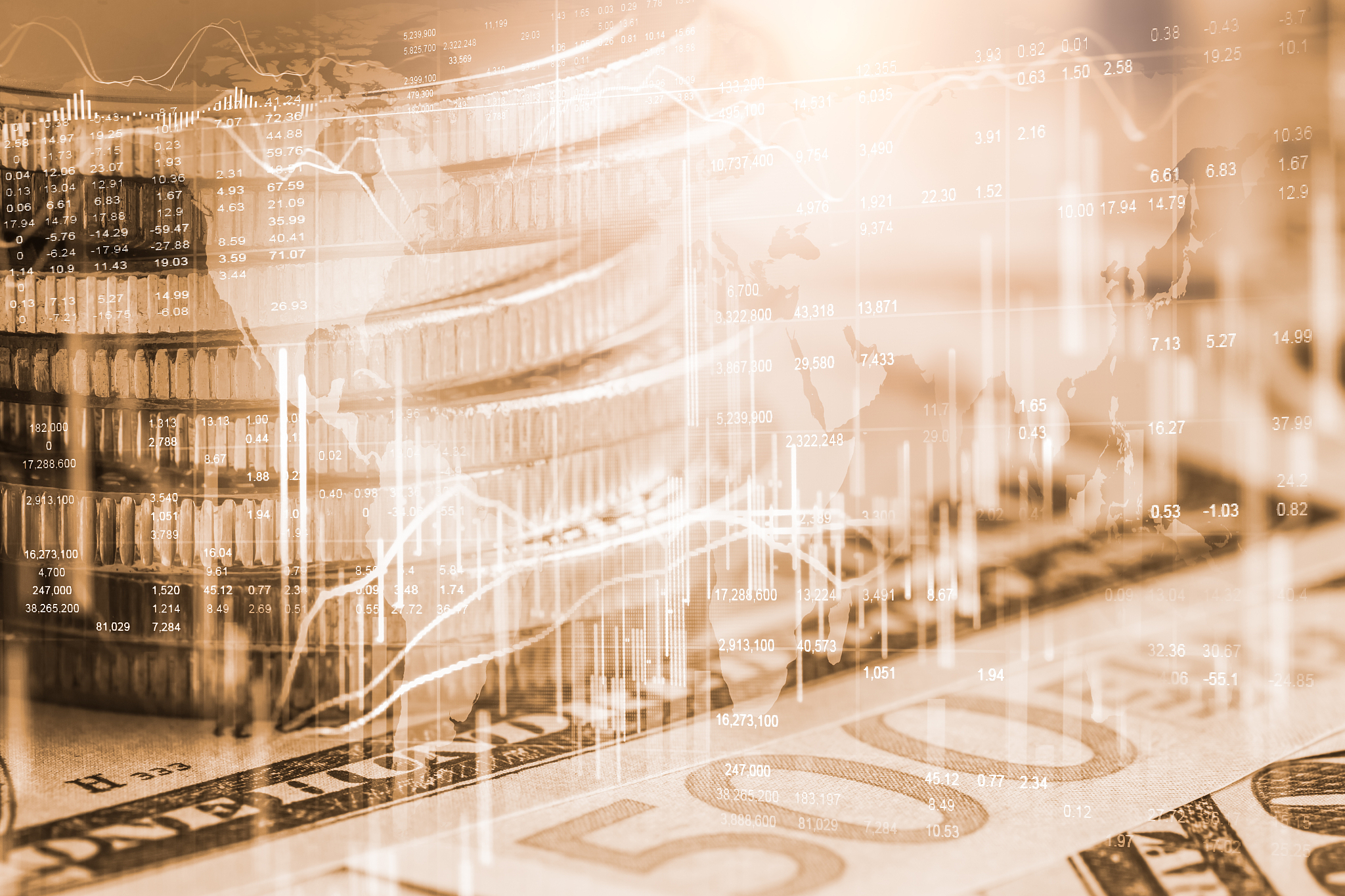 stock market or forex trading graph and candlestick chart suitab