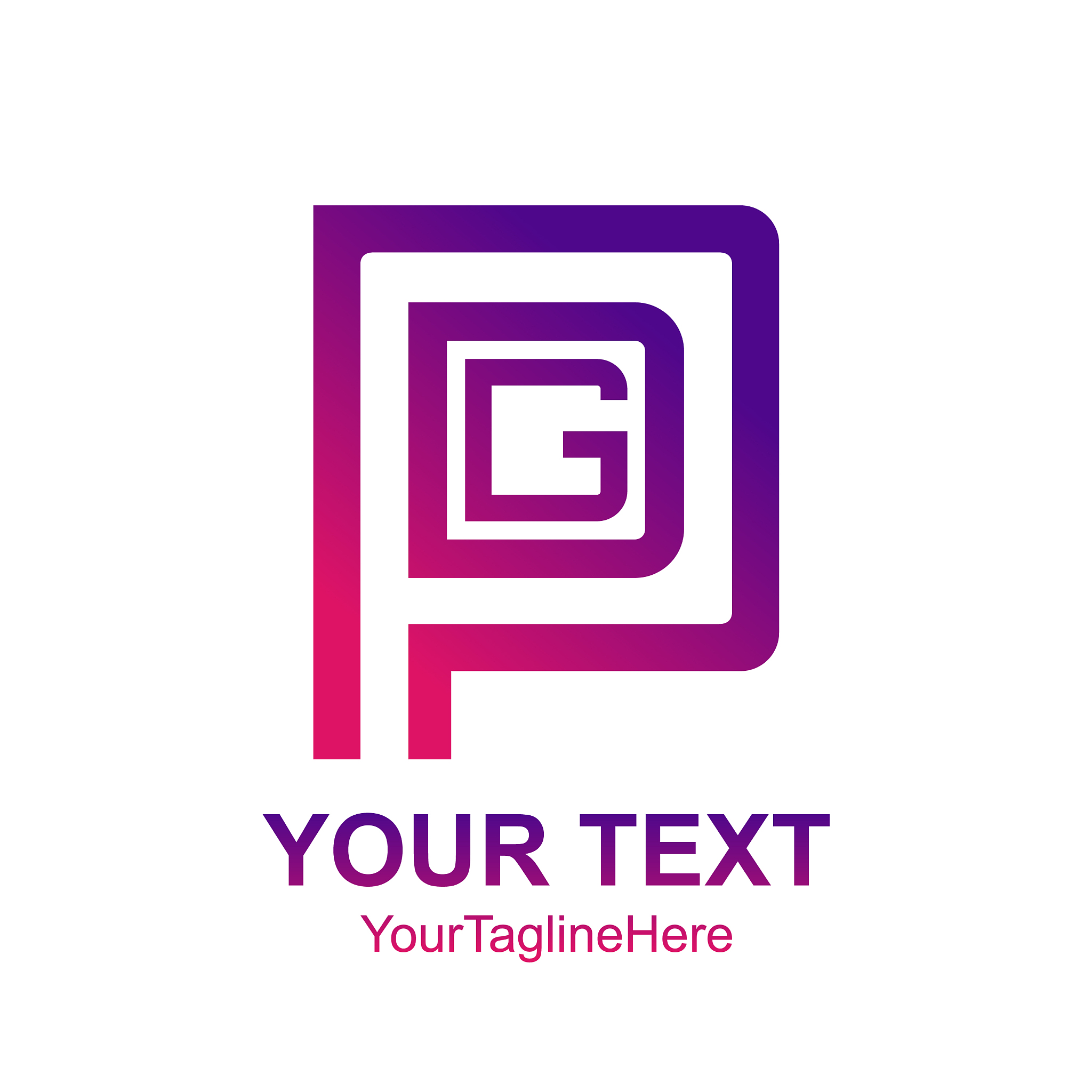 initial letter pdg logo template colorfull square