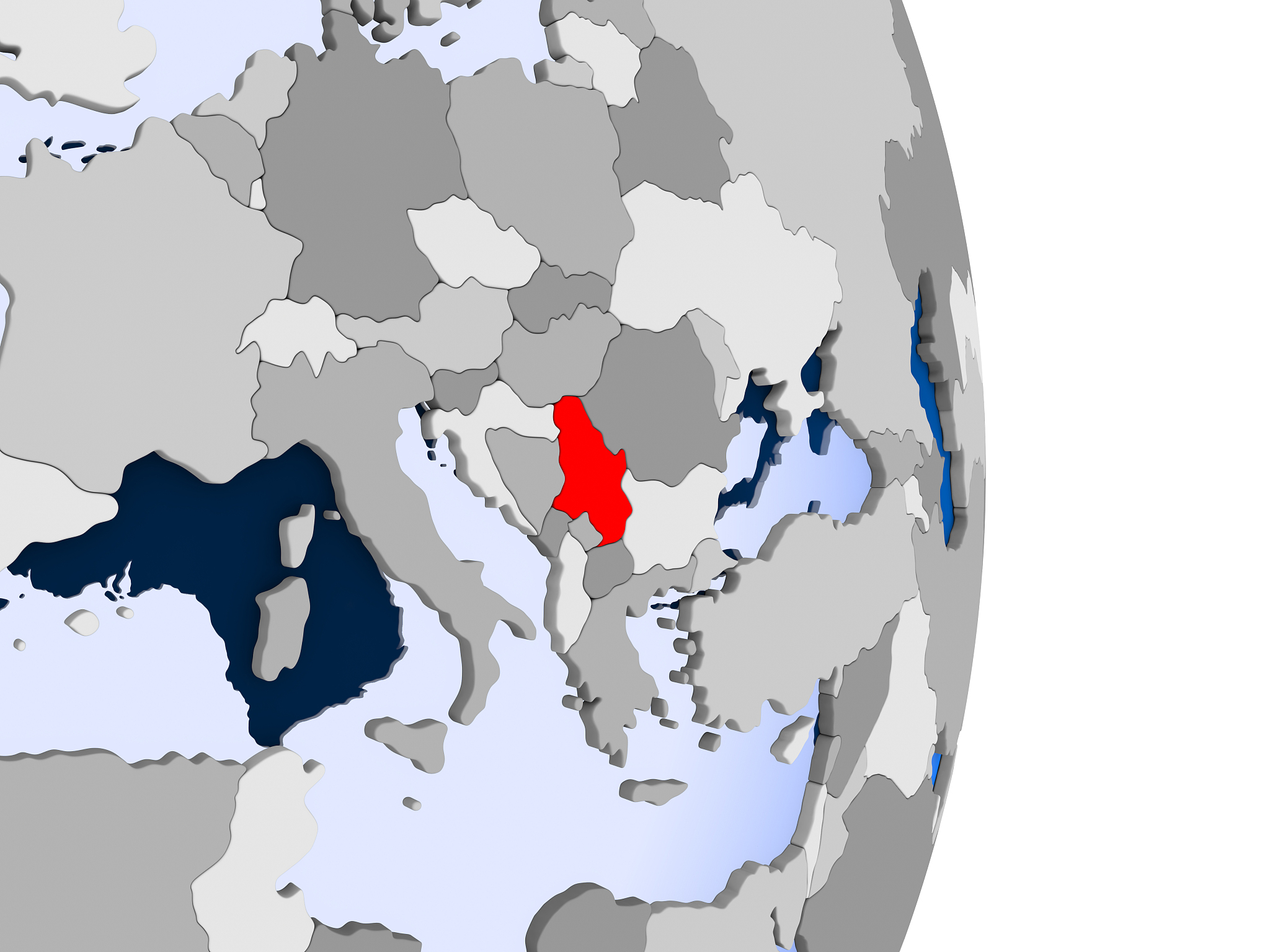 macedonia on globe