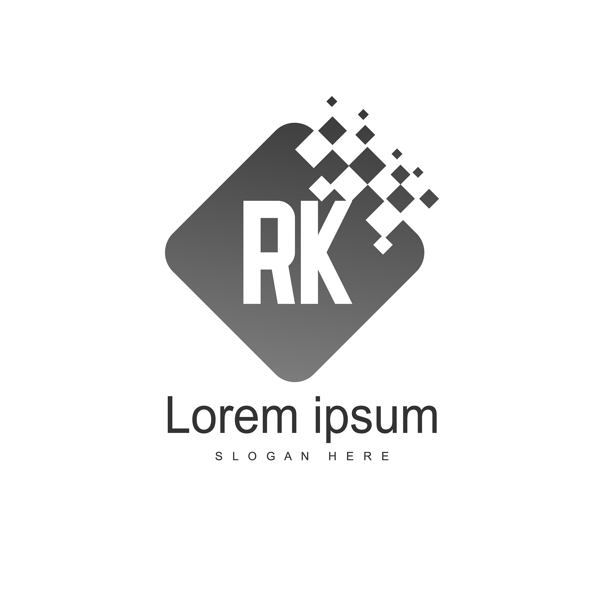 rk logo template design initial letter logo design