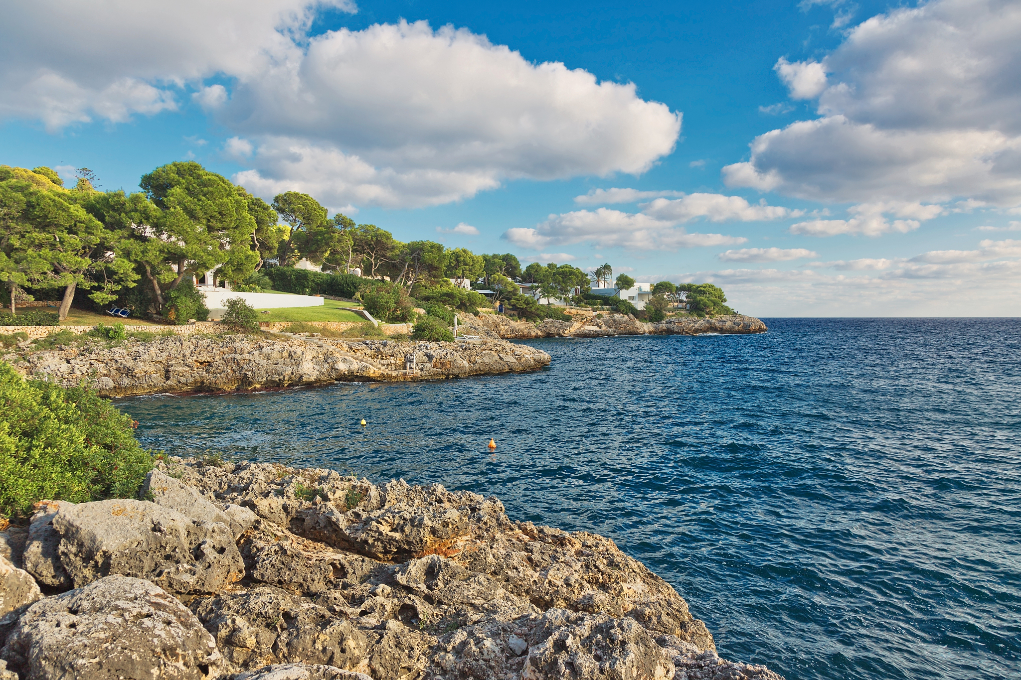 beautiful bay beach turquoise sea water.mallorca island