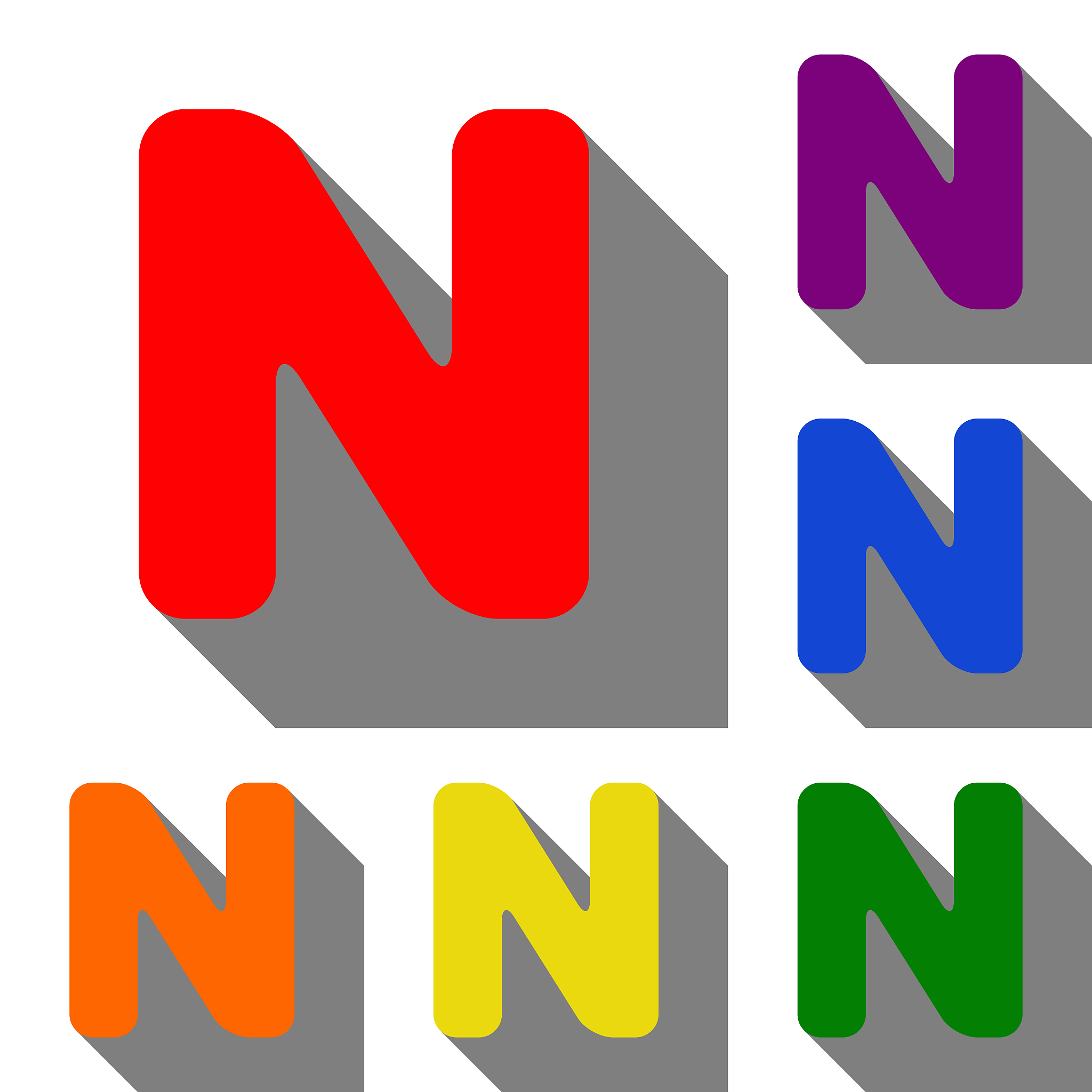 letter n sign design template element set of red