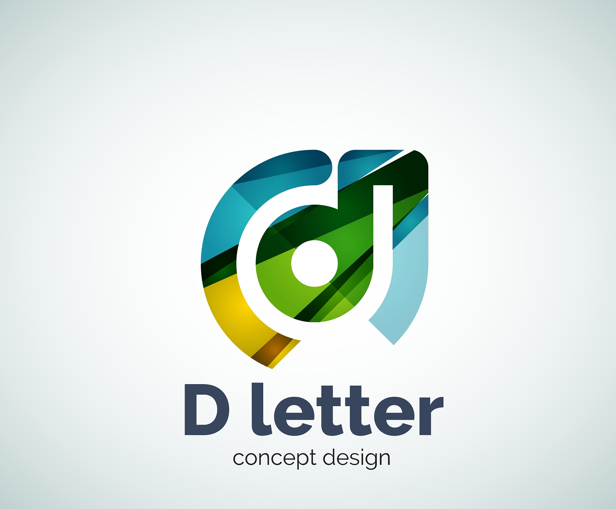 d letter concept logo template