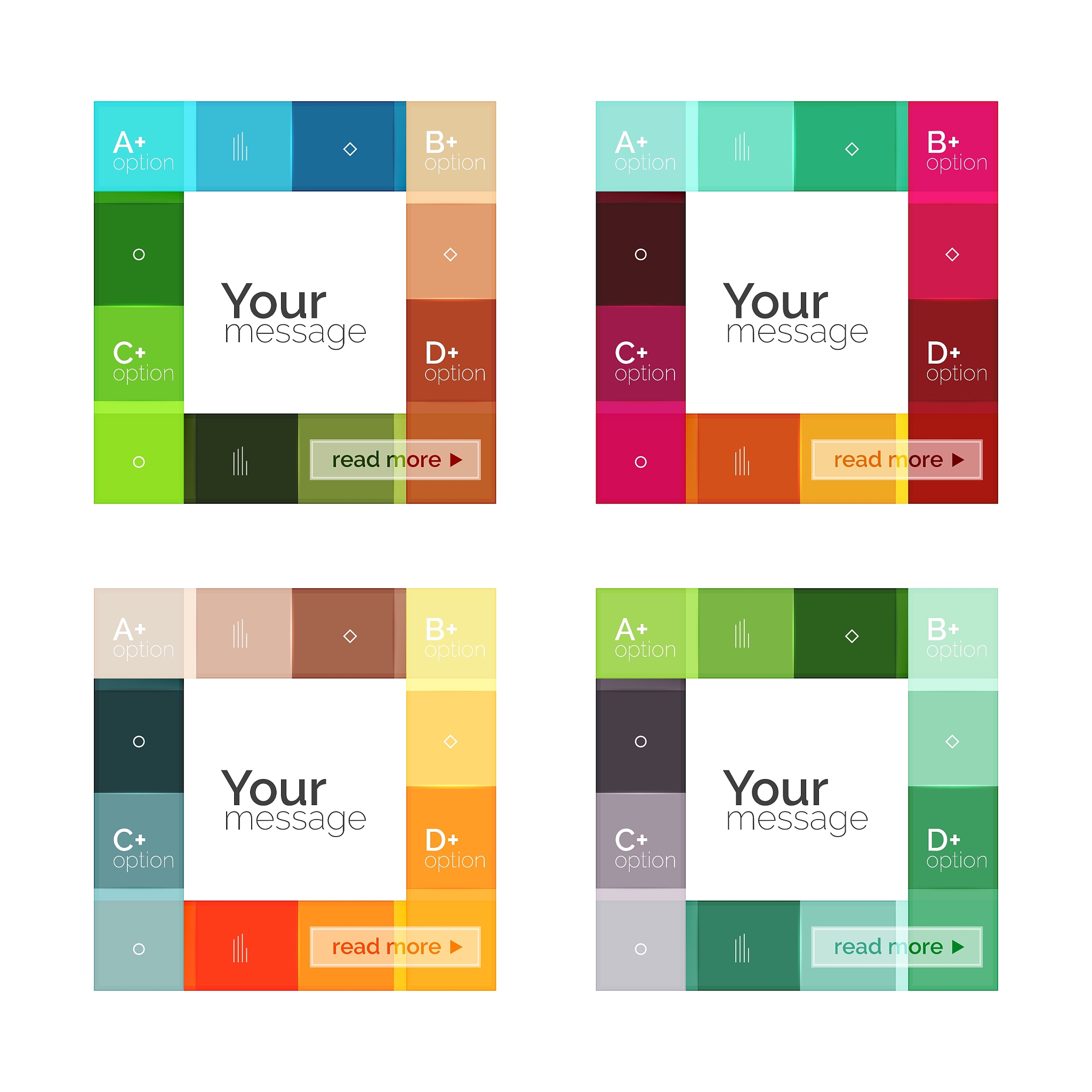Colorful Square Blocks - HTML Example