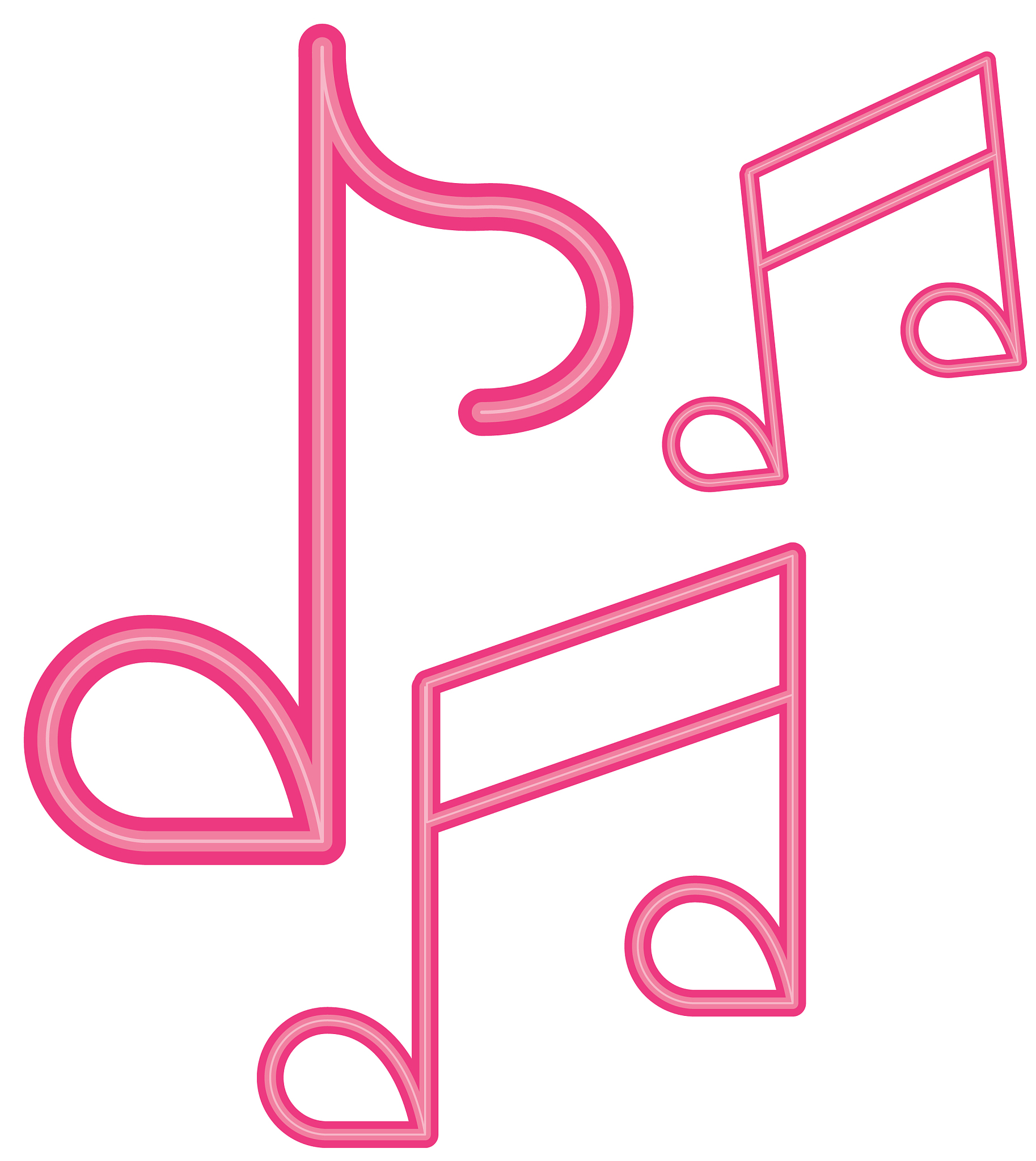 music notes sound neon light label