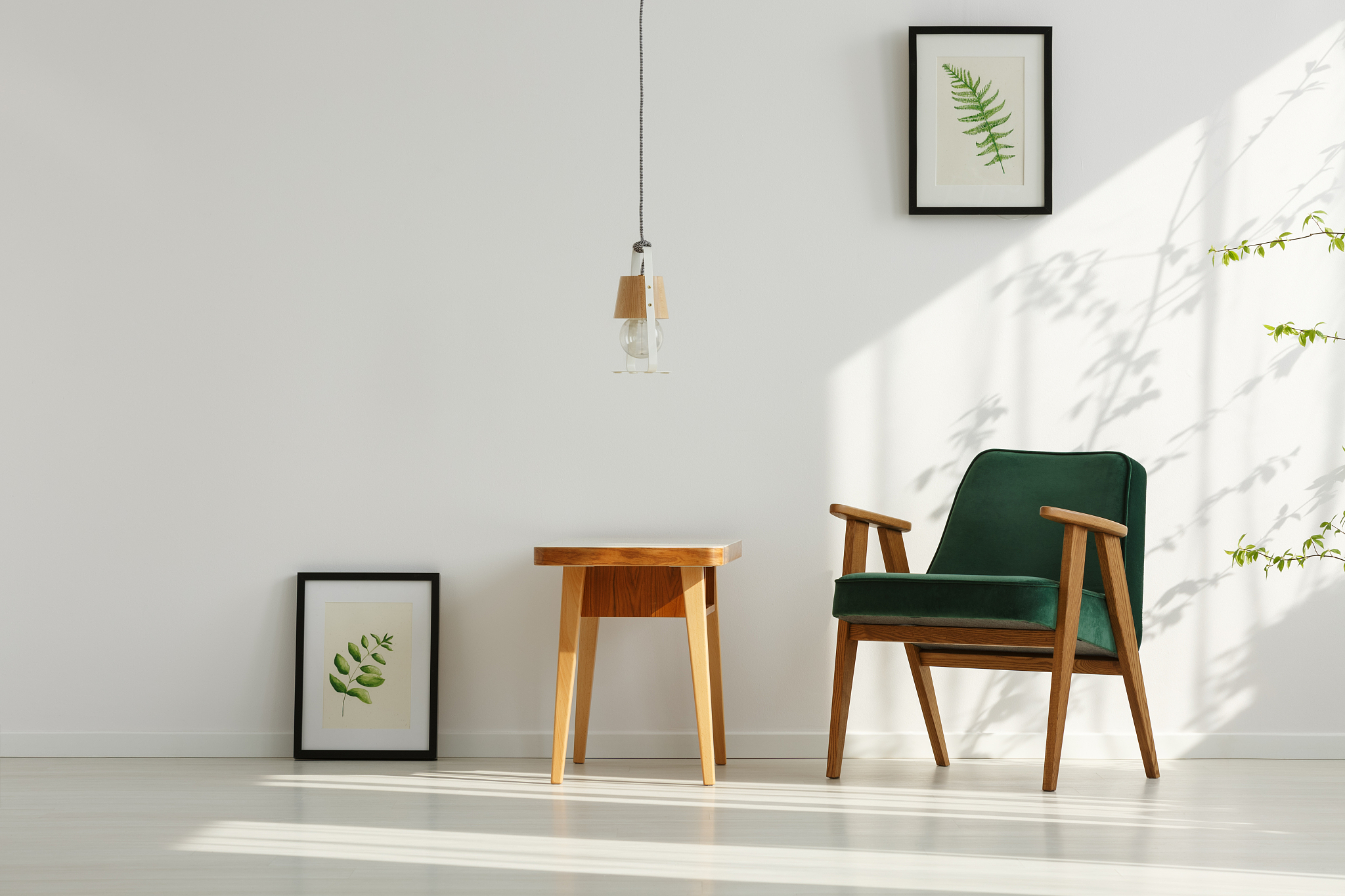 interior with green armchair