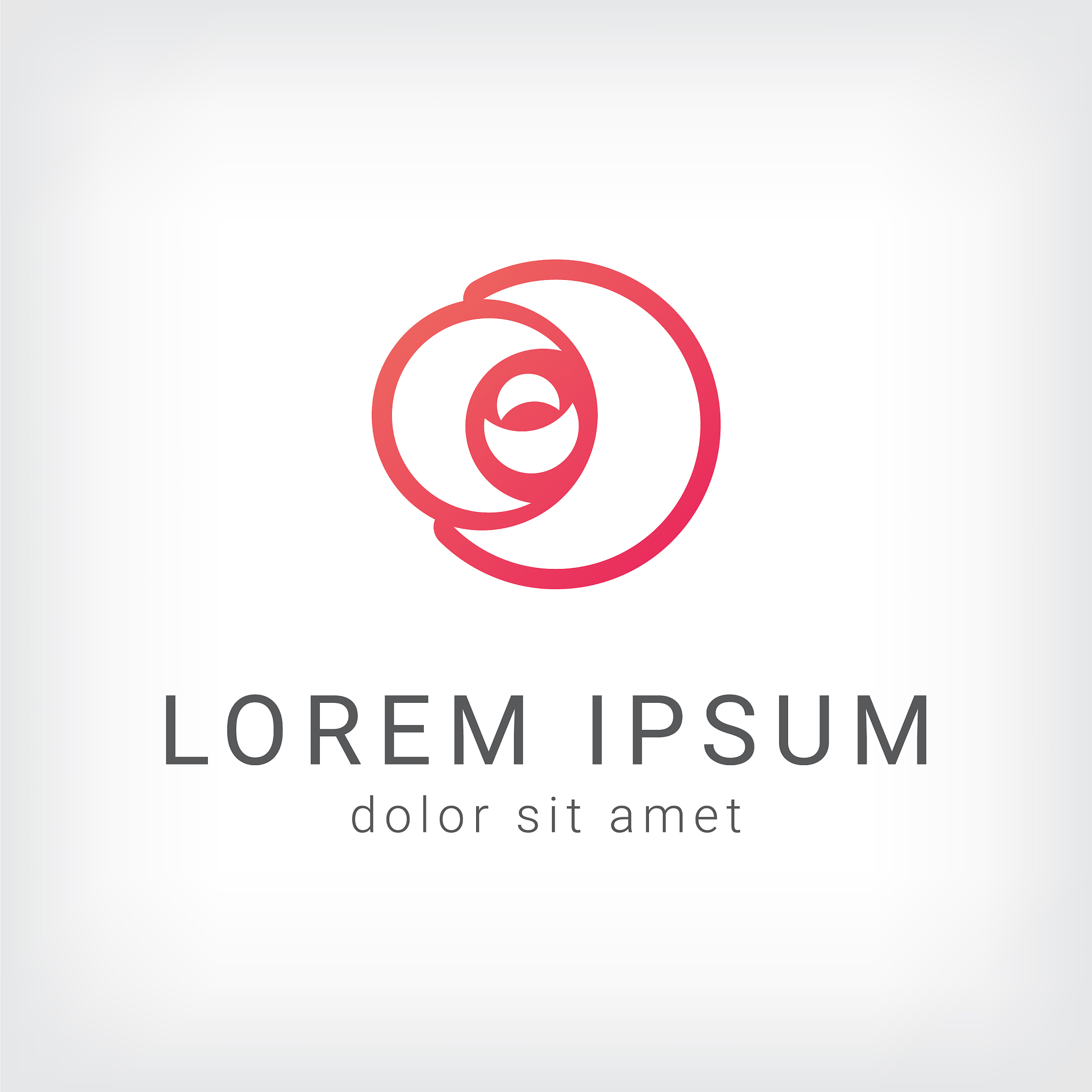 orange pink rose curve circle logo design template