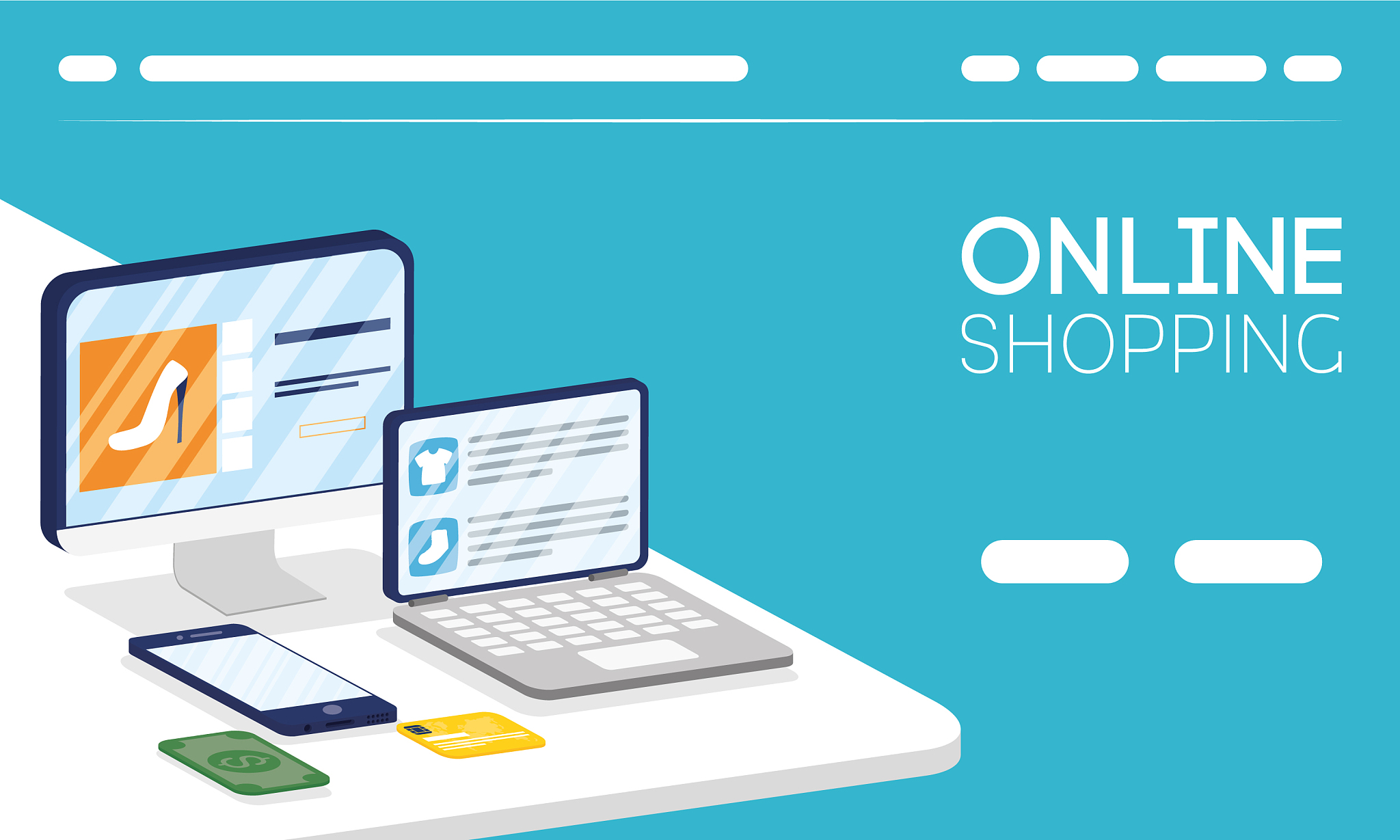 shopping online tech in electronic devices
