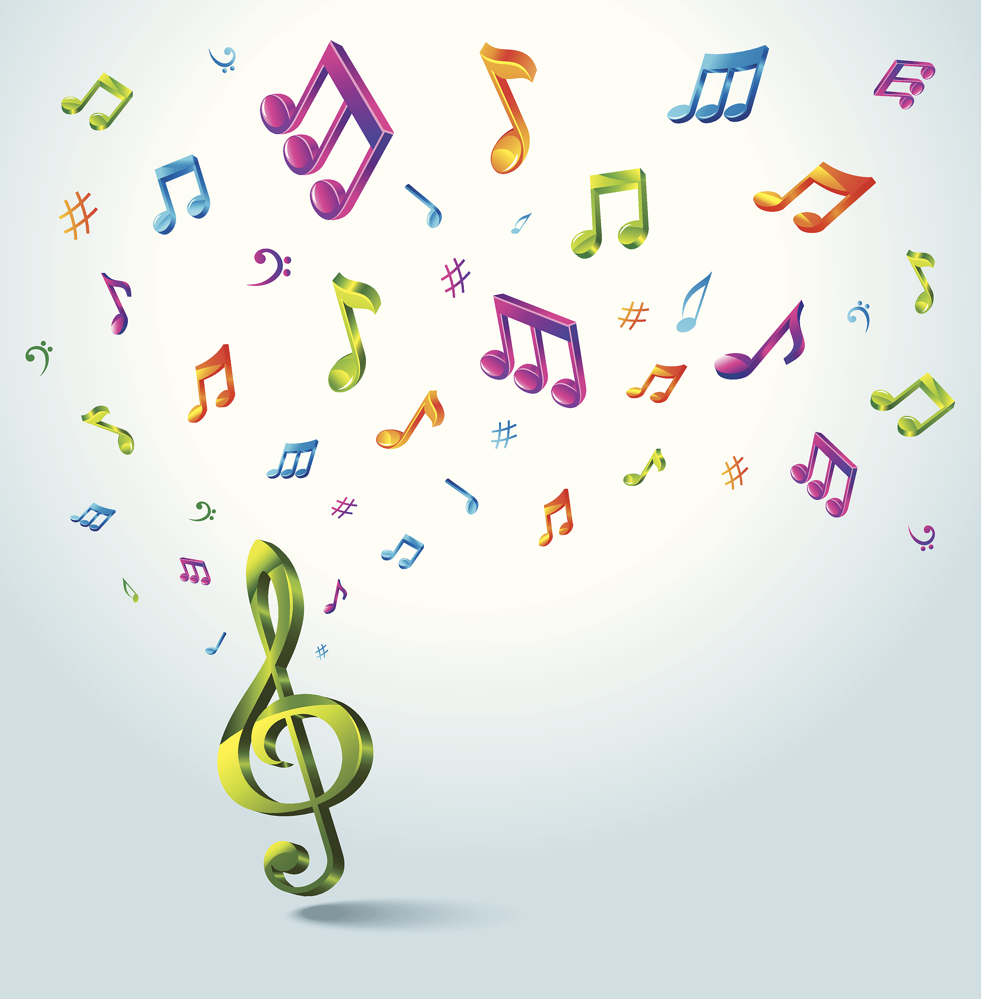 background with color music notes.