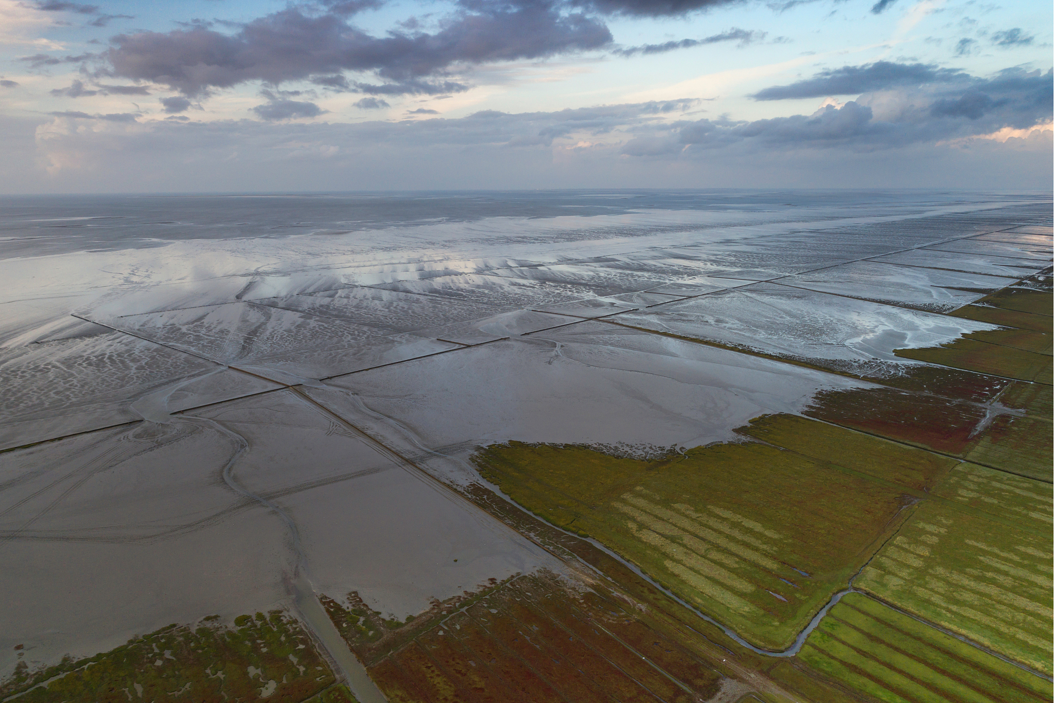 reclaimed land along the north coast of the netherlands seen fro