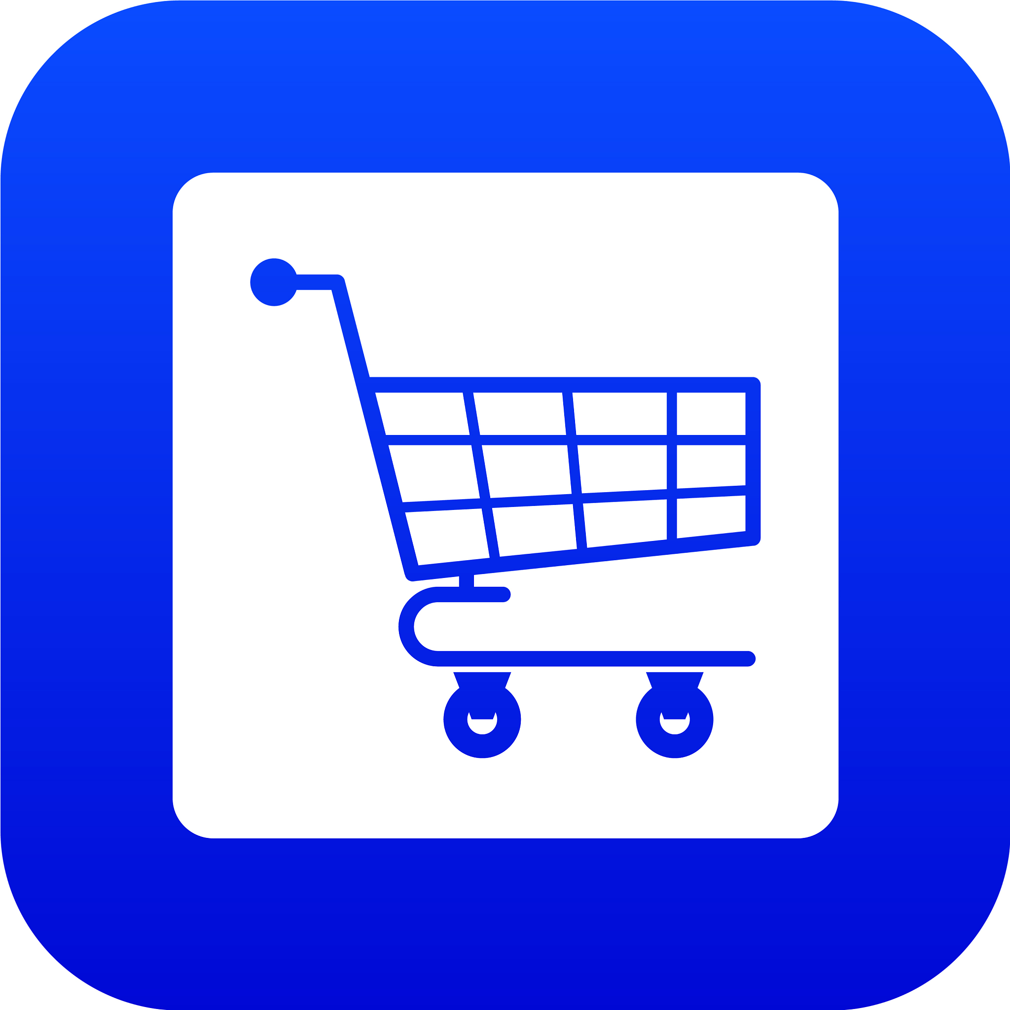 shopping cart icon digital blue