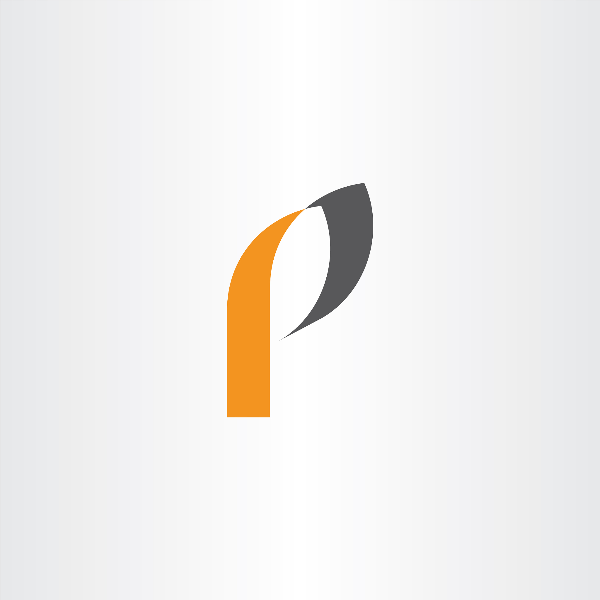 p letter black orange logotype symbol
