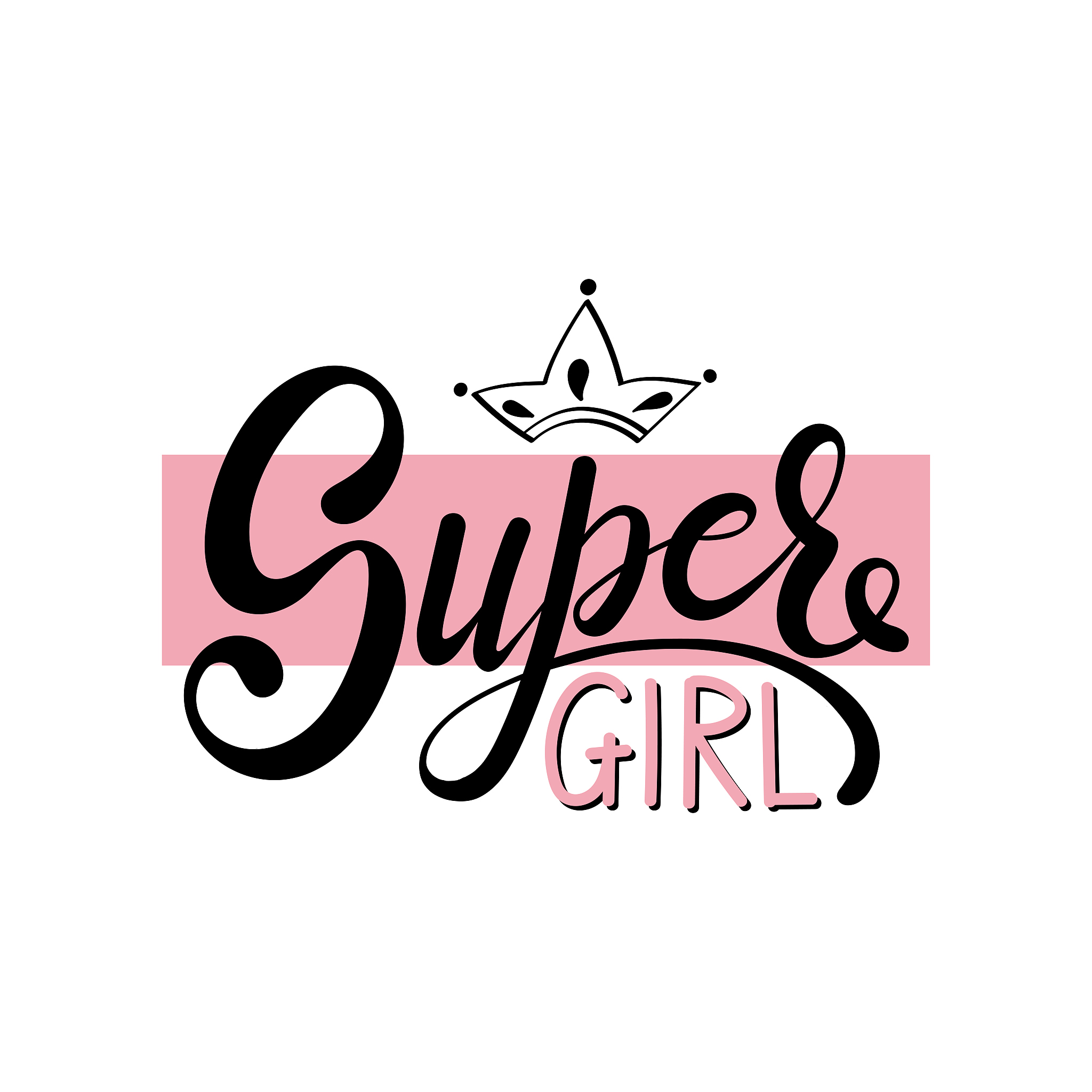 super girl. fashion typography slogan print.