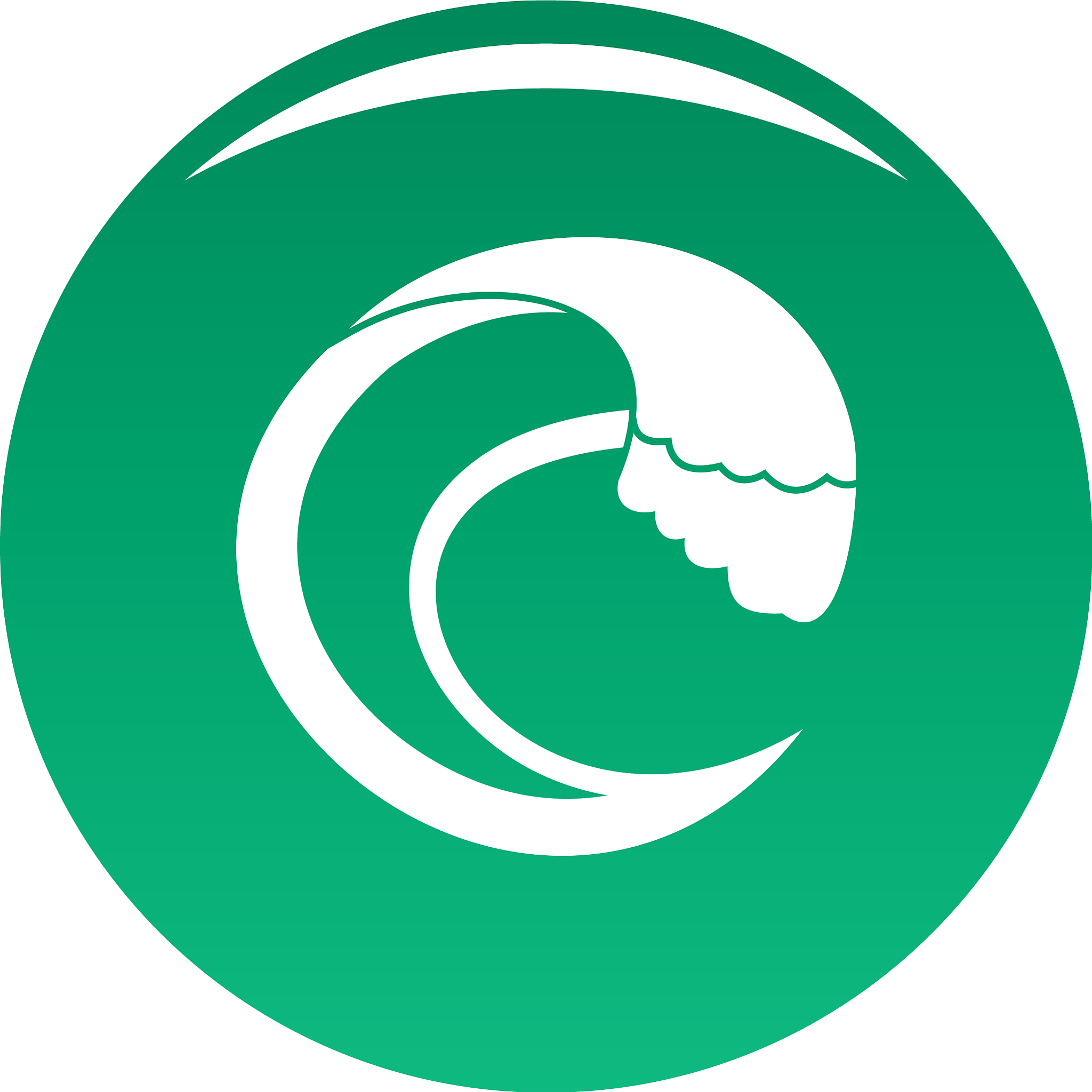 wave aqua icon green