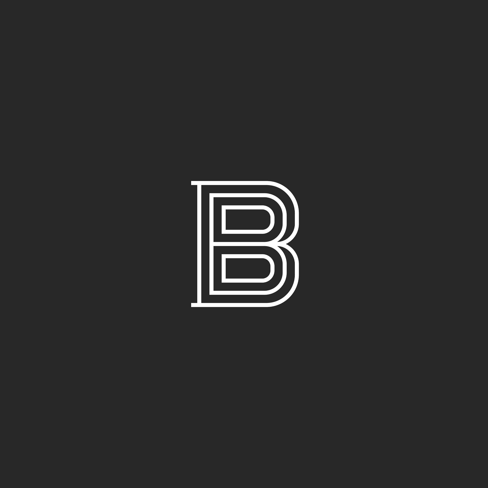 letter b logo medieval monogram initial for