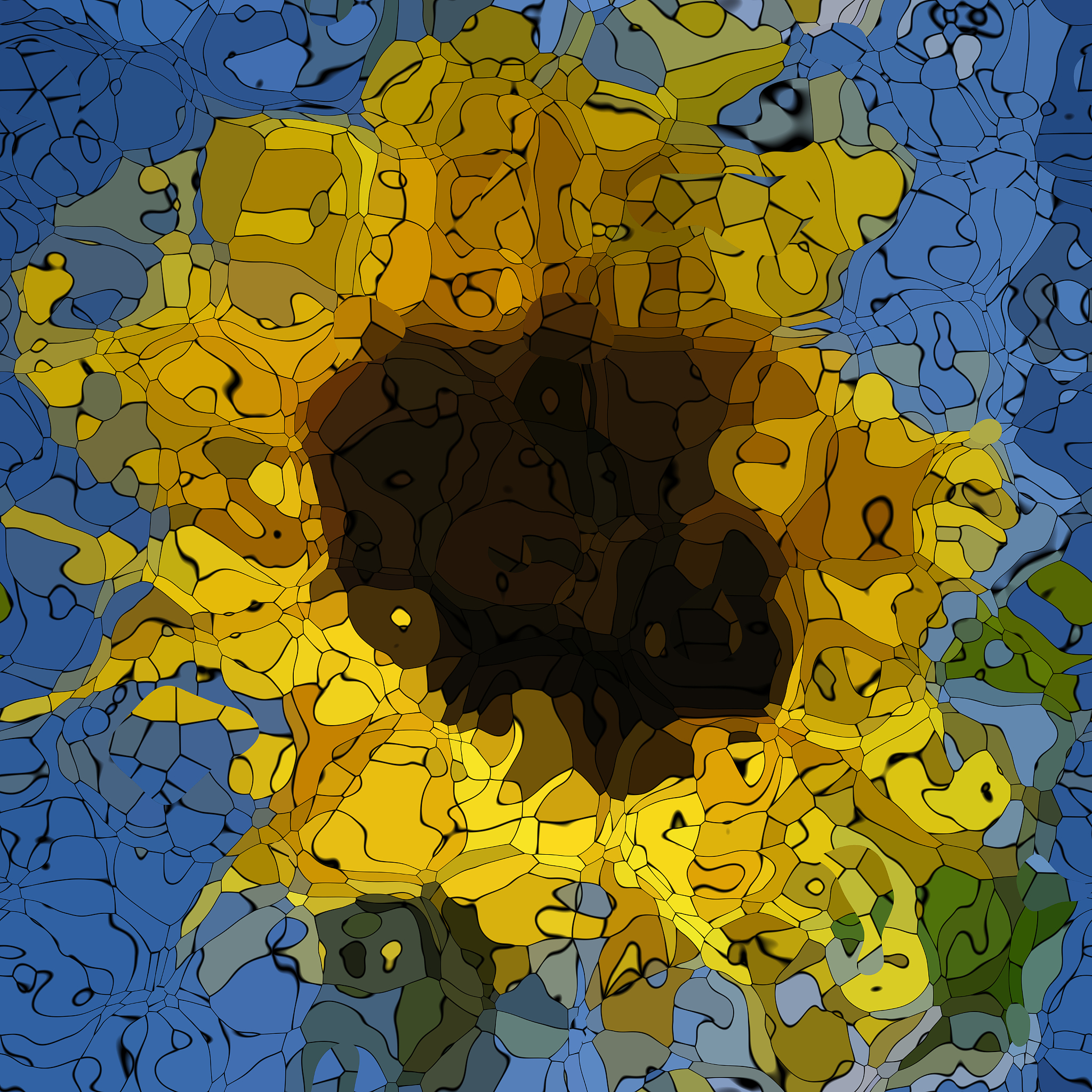 sunflower graffiti mosaic generated texture