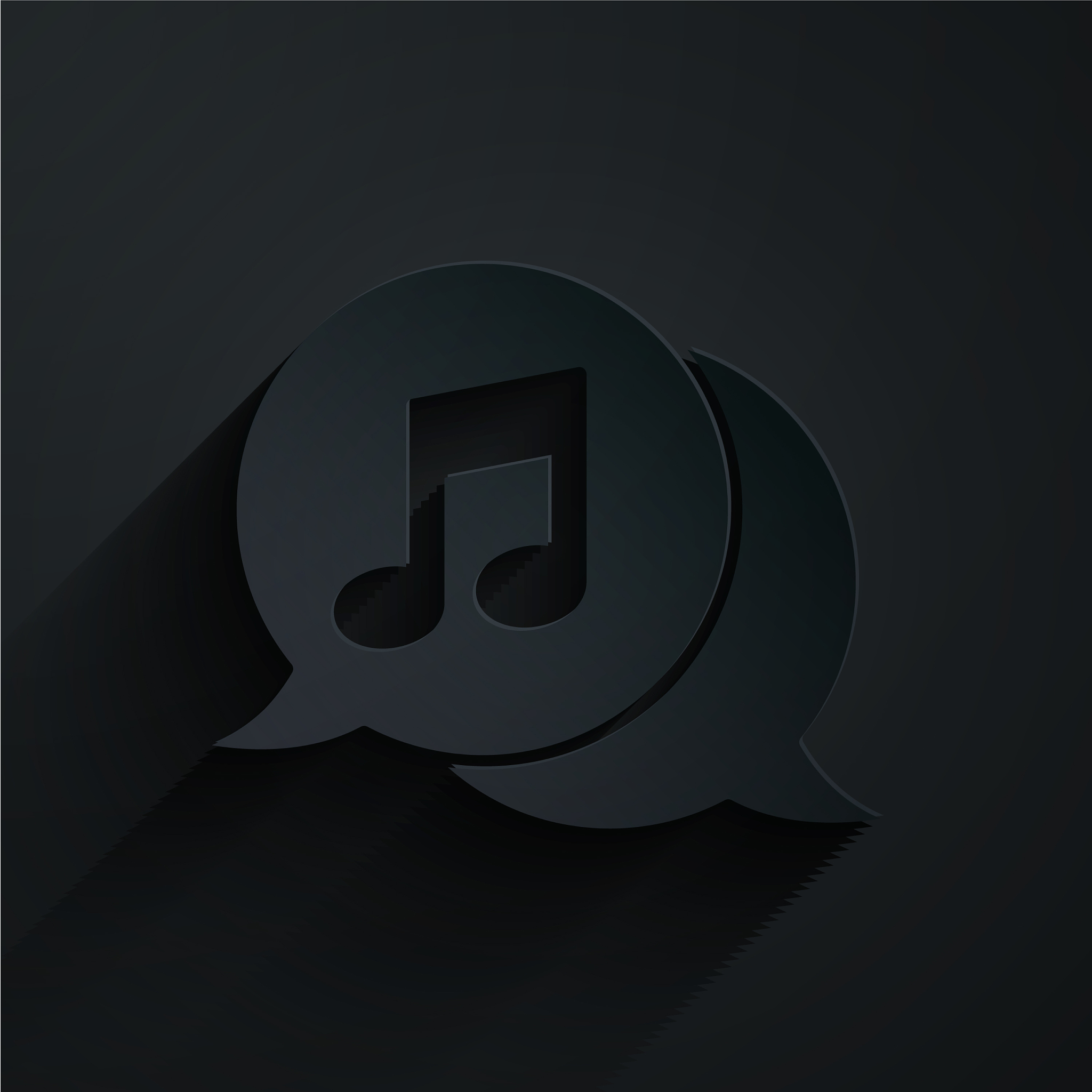 paper cut musical note in speech bubble icon