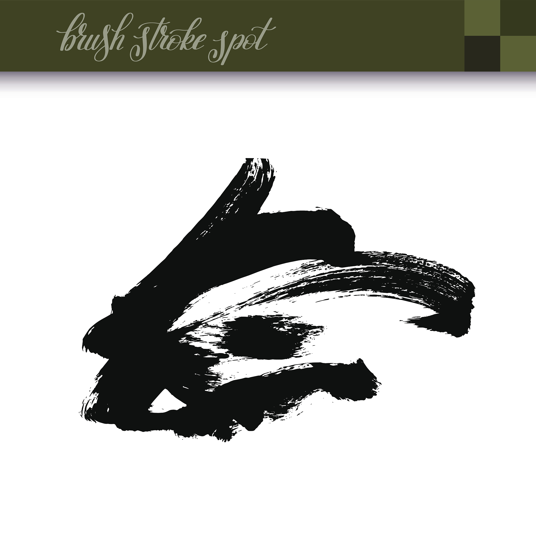 abstract black ink hand drawing brush strokes spot element
