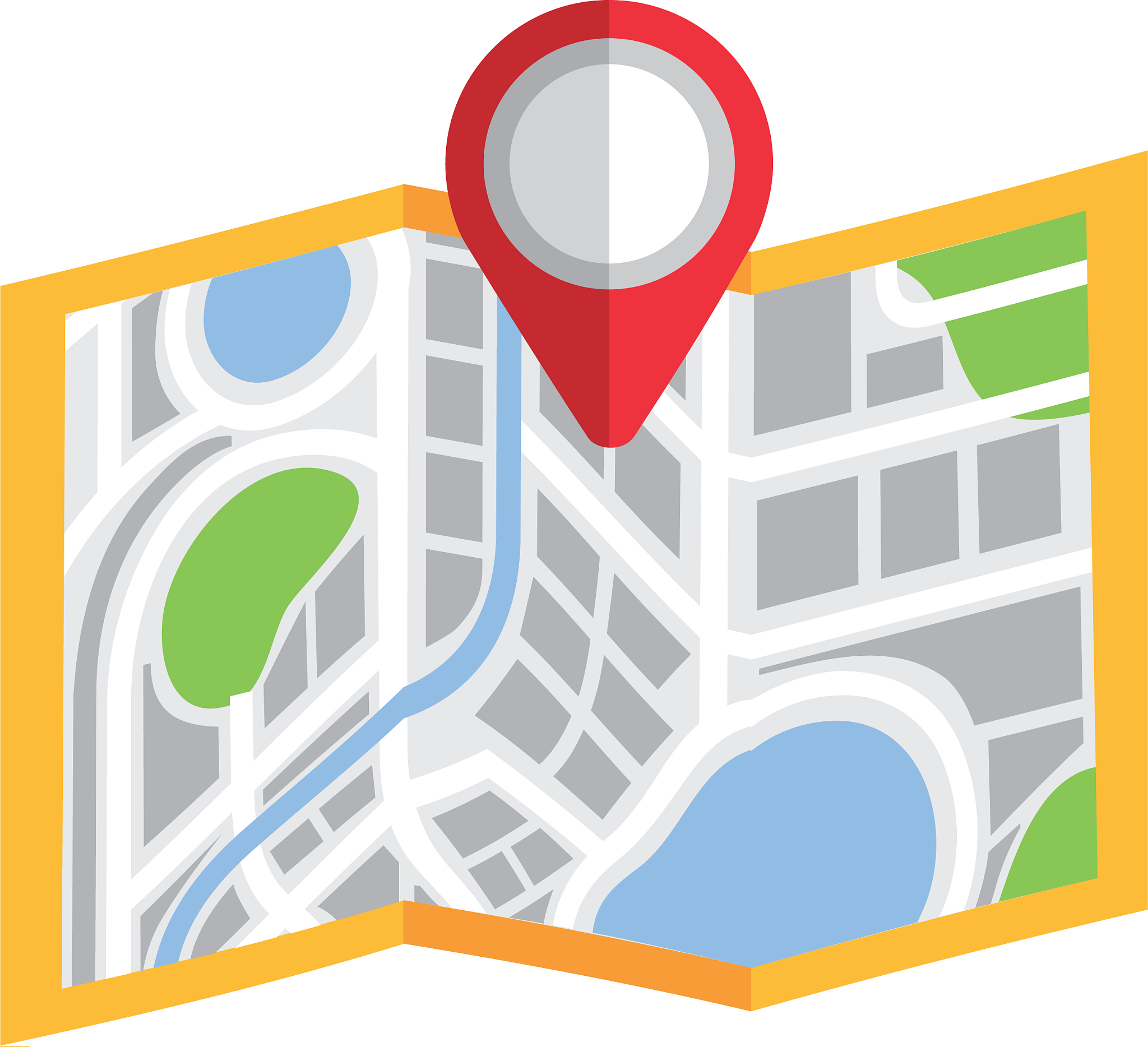 map navigation gps with pointer isolated on white