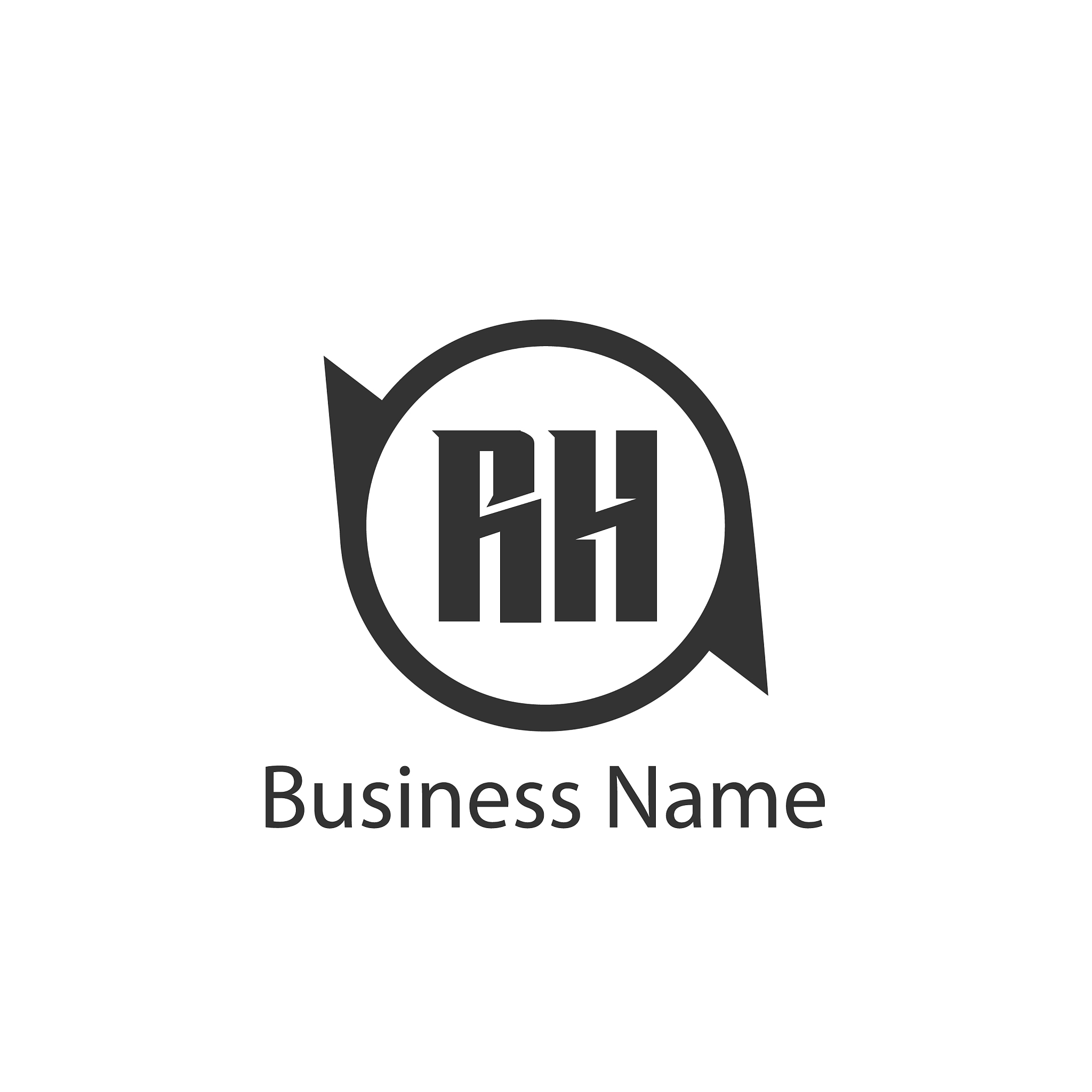 initial letter rh logo template design
