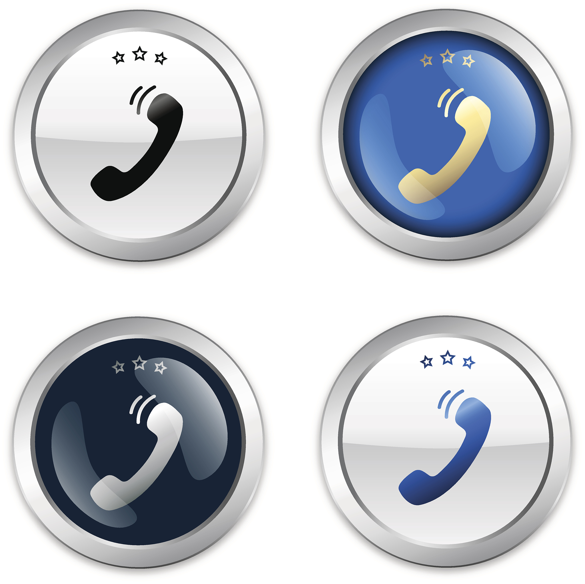 communication seals or icons with telephone symbol