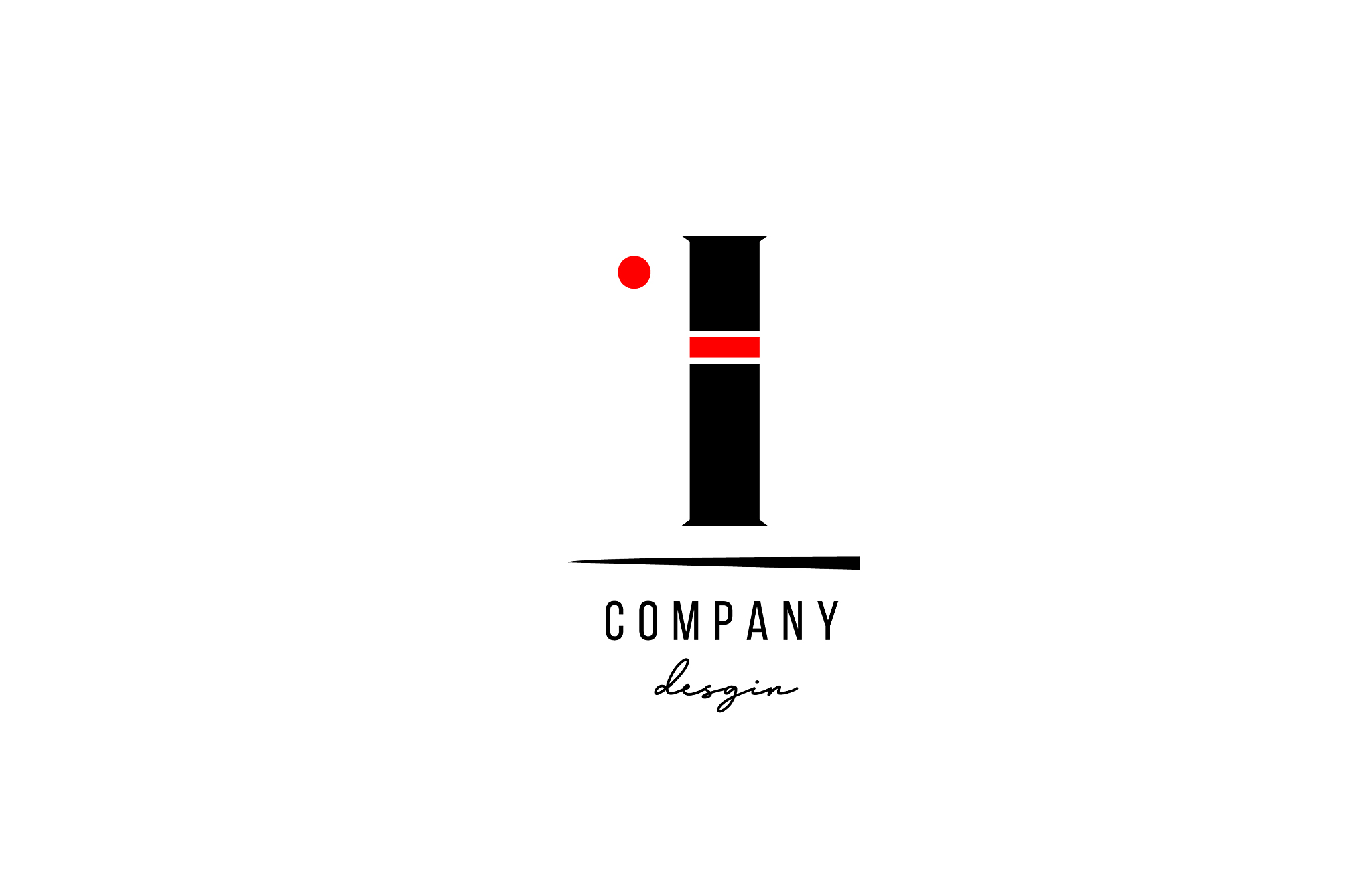i letter logo alphabet design icon for company