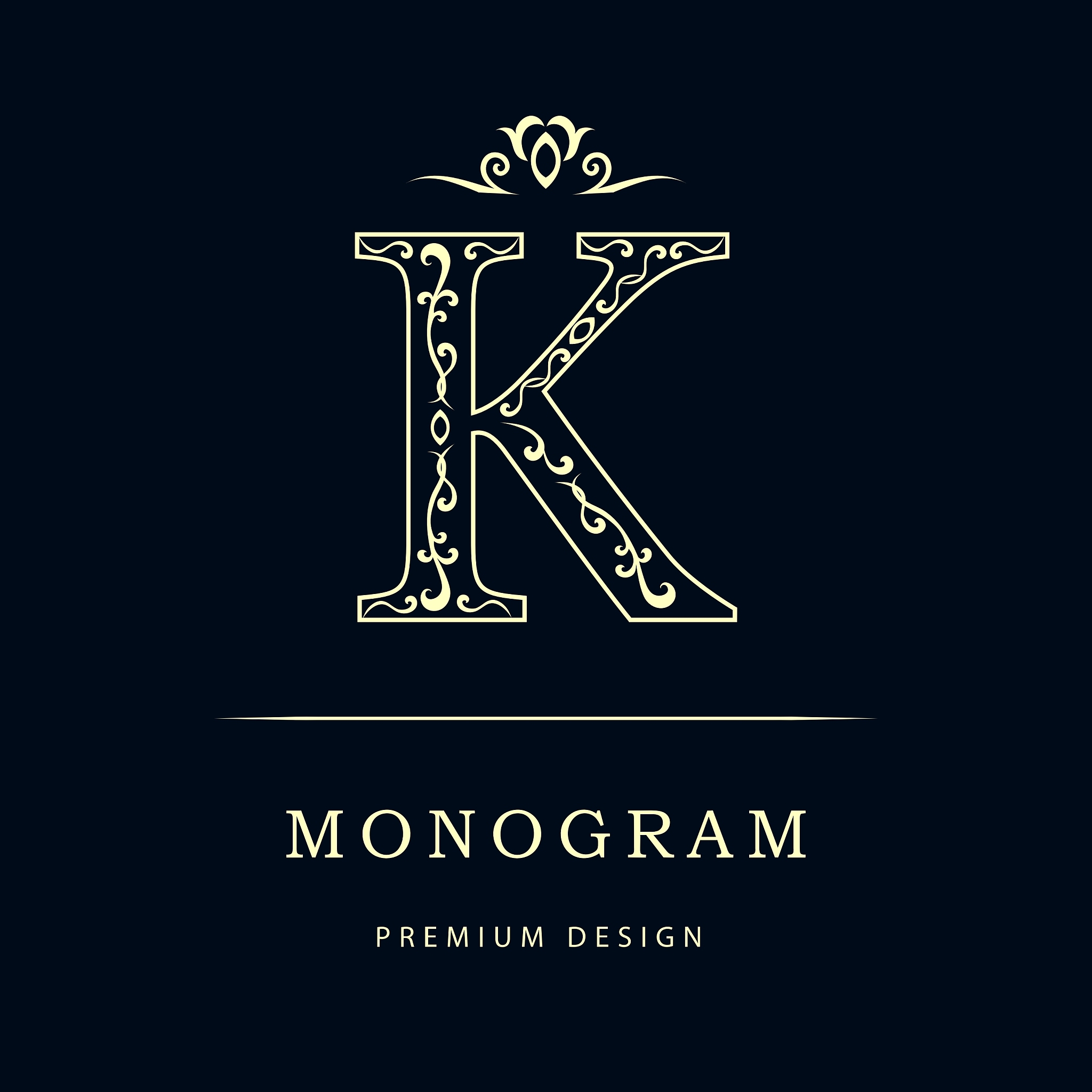 monogram design elements graceful template