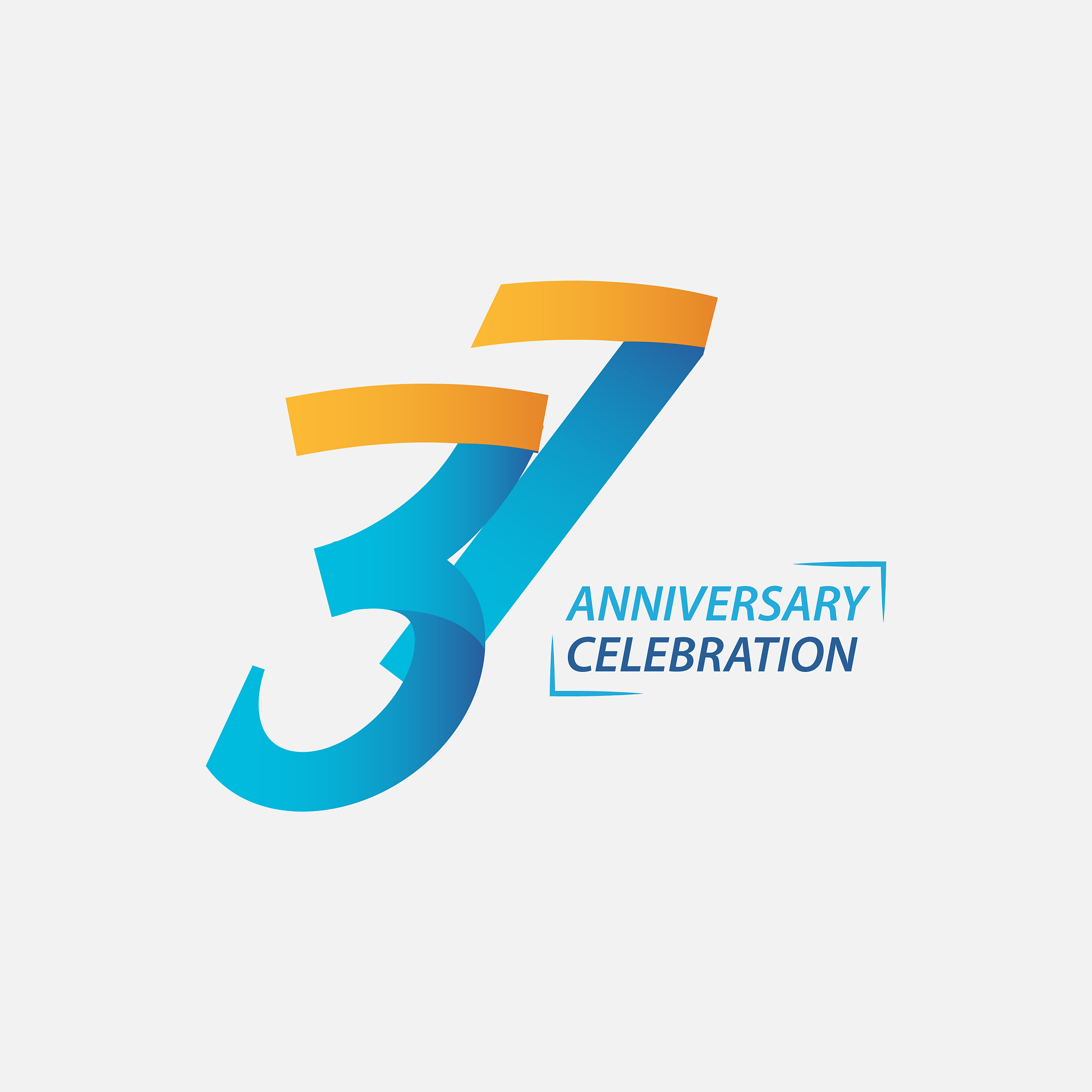 37 year anniversary celebration template design