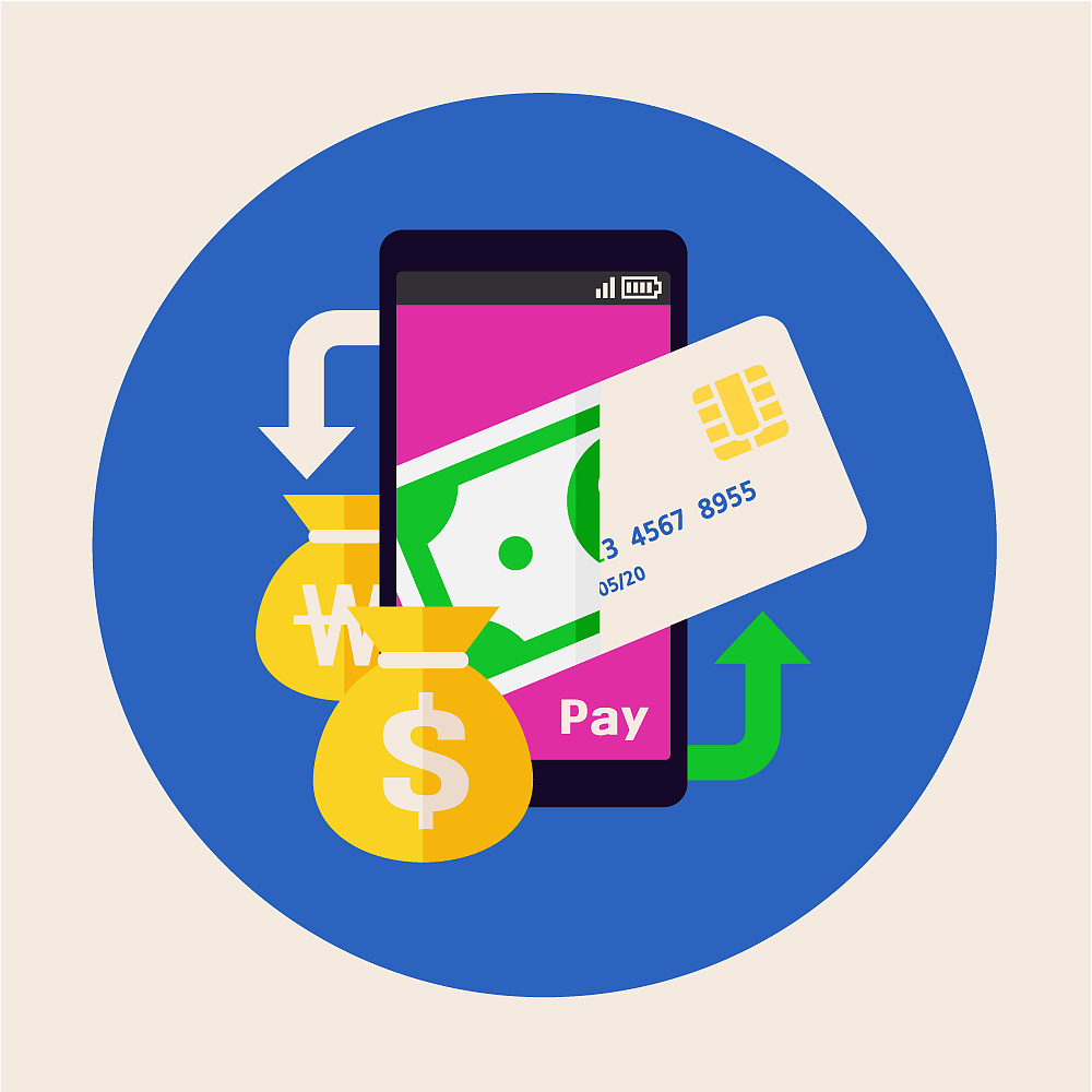 round icon - mobile payment