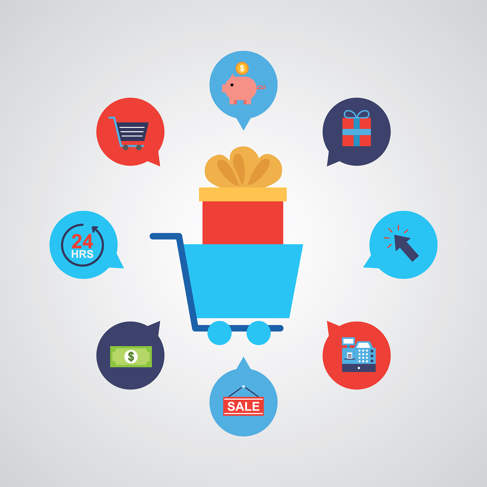 cart with shopping online technology