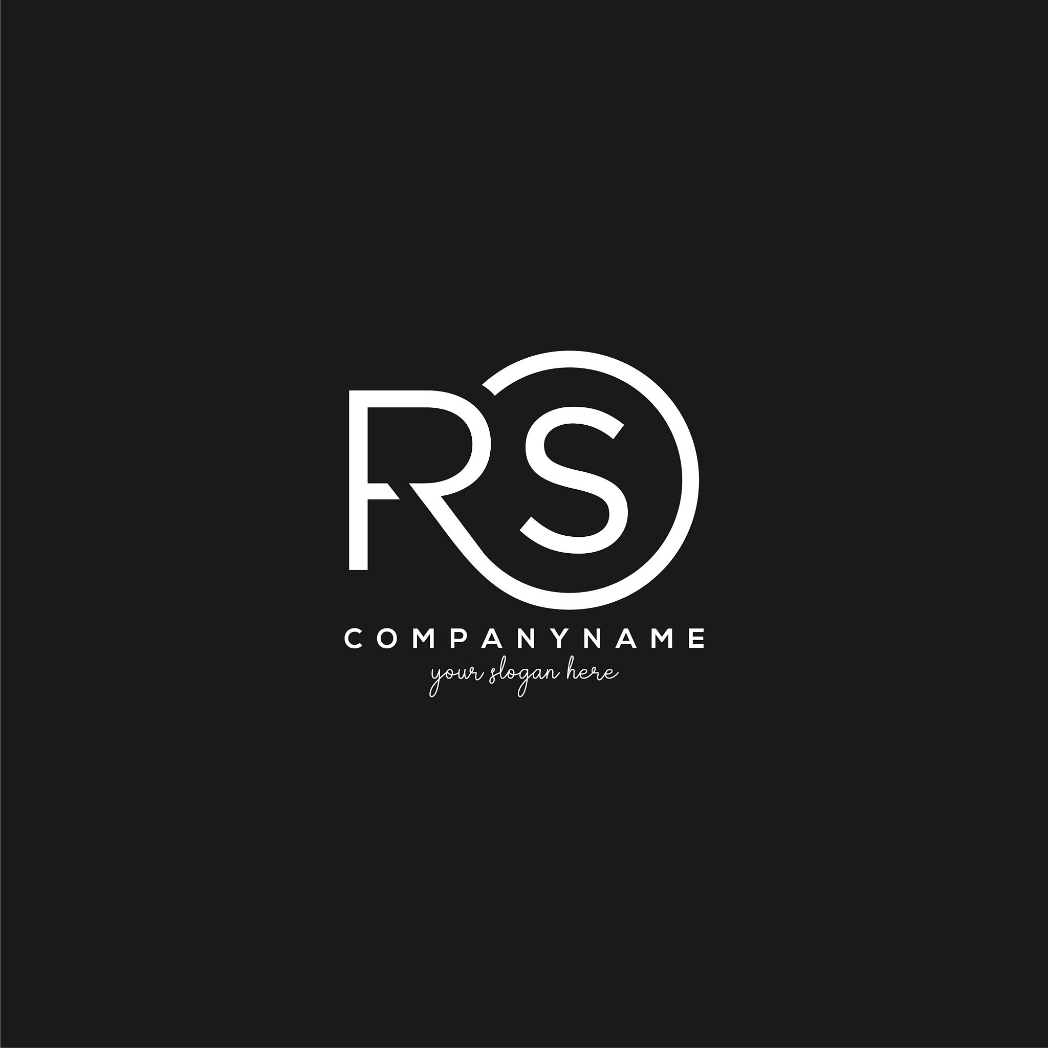 initial rs letter logo with circle template