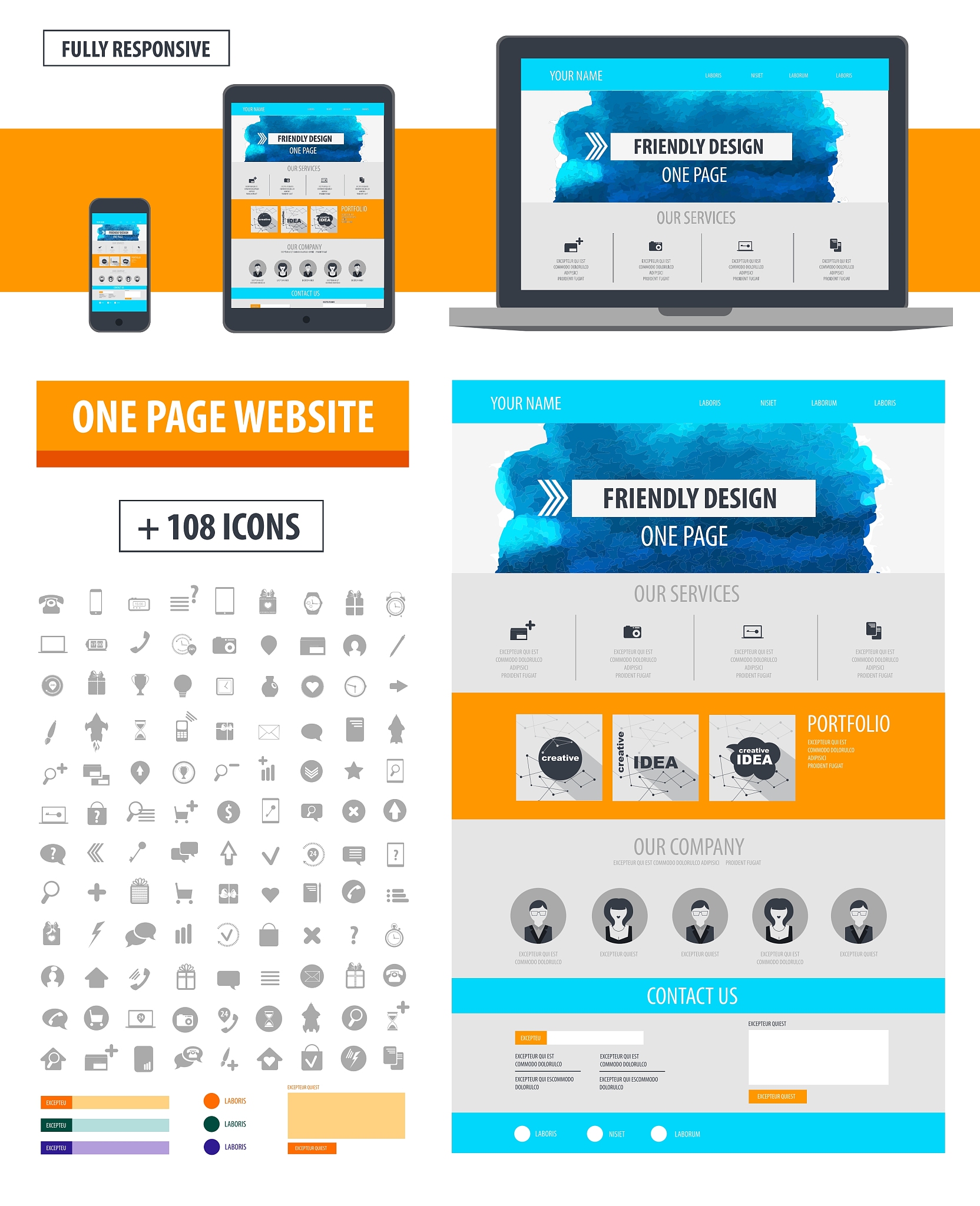 one page website template