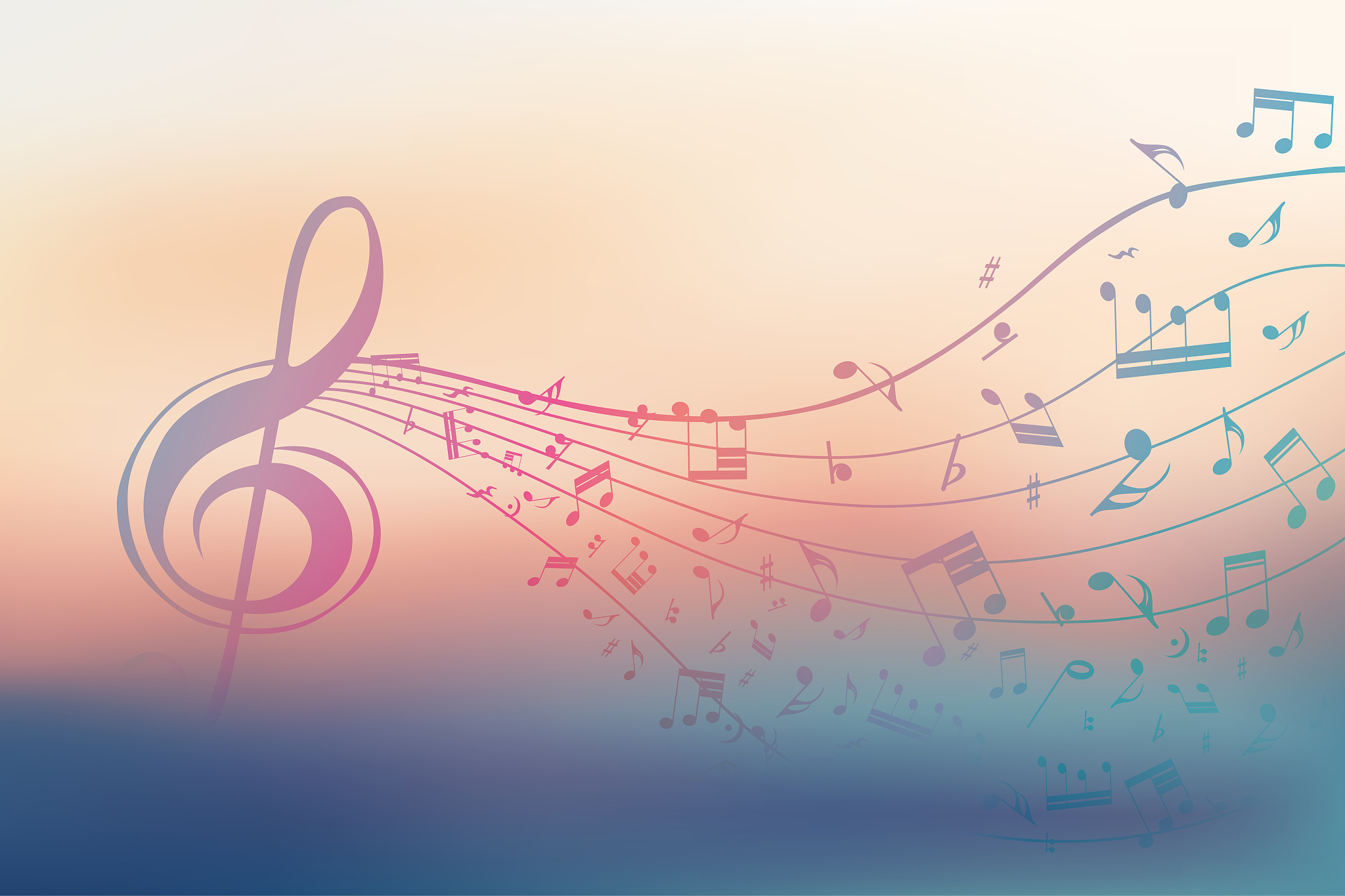 musical notation, cute, background