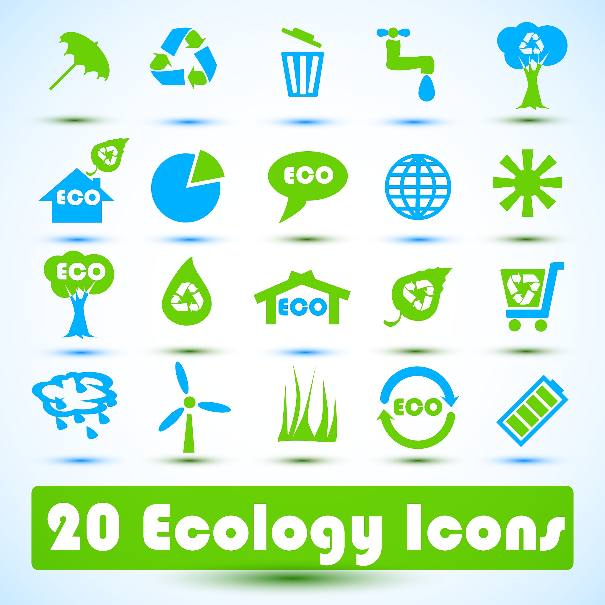 eco icons set use for business
