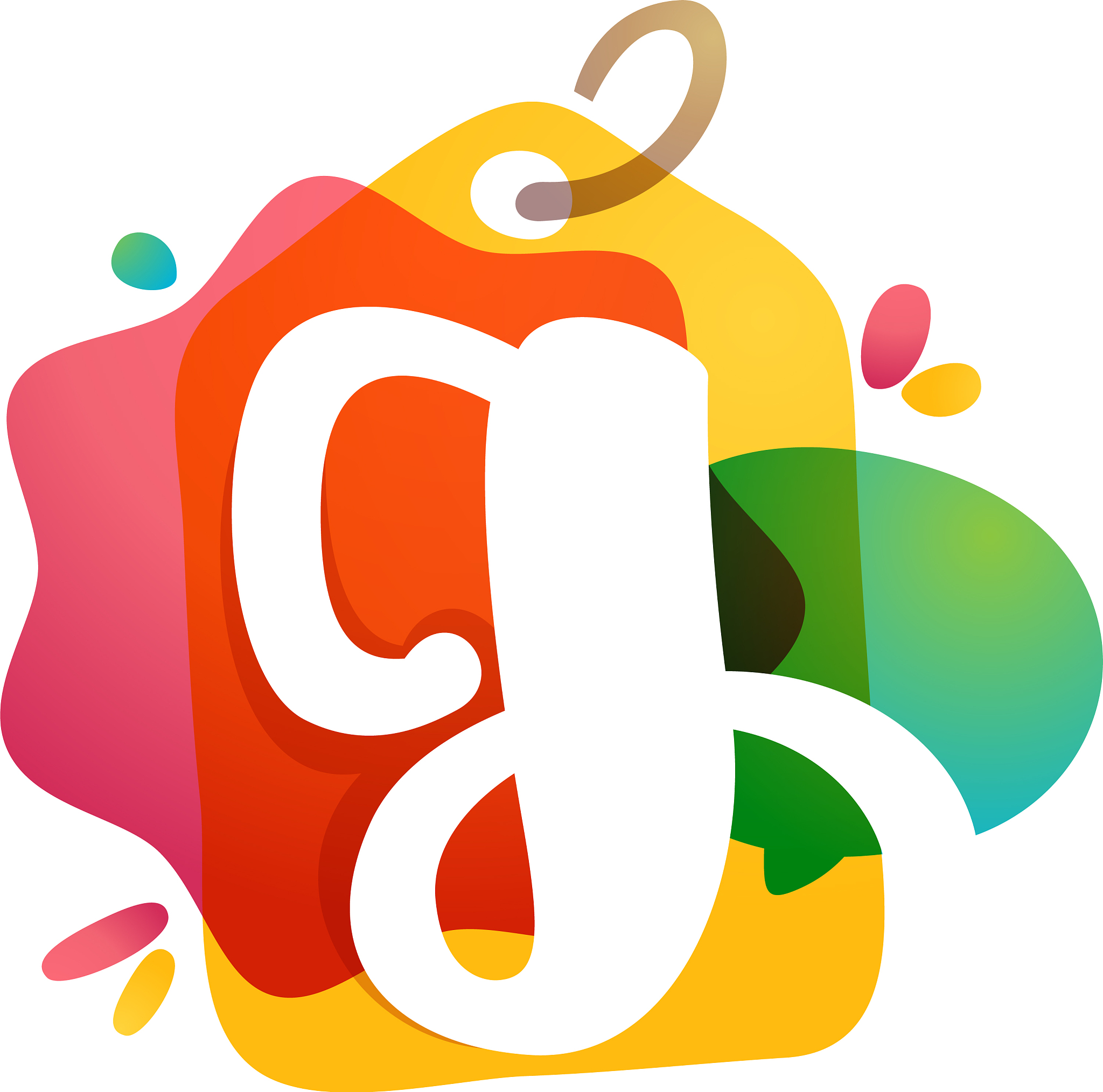 g letter logo with sale tag icon watercolor