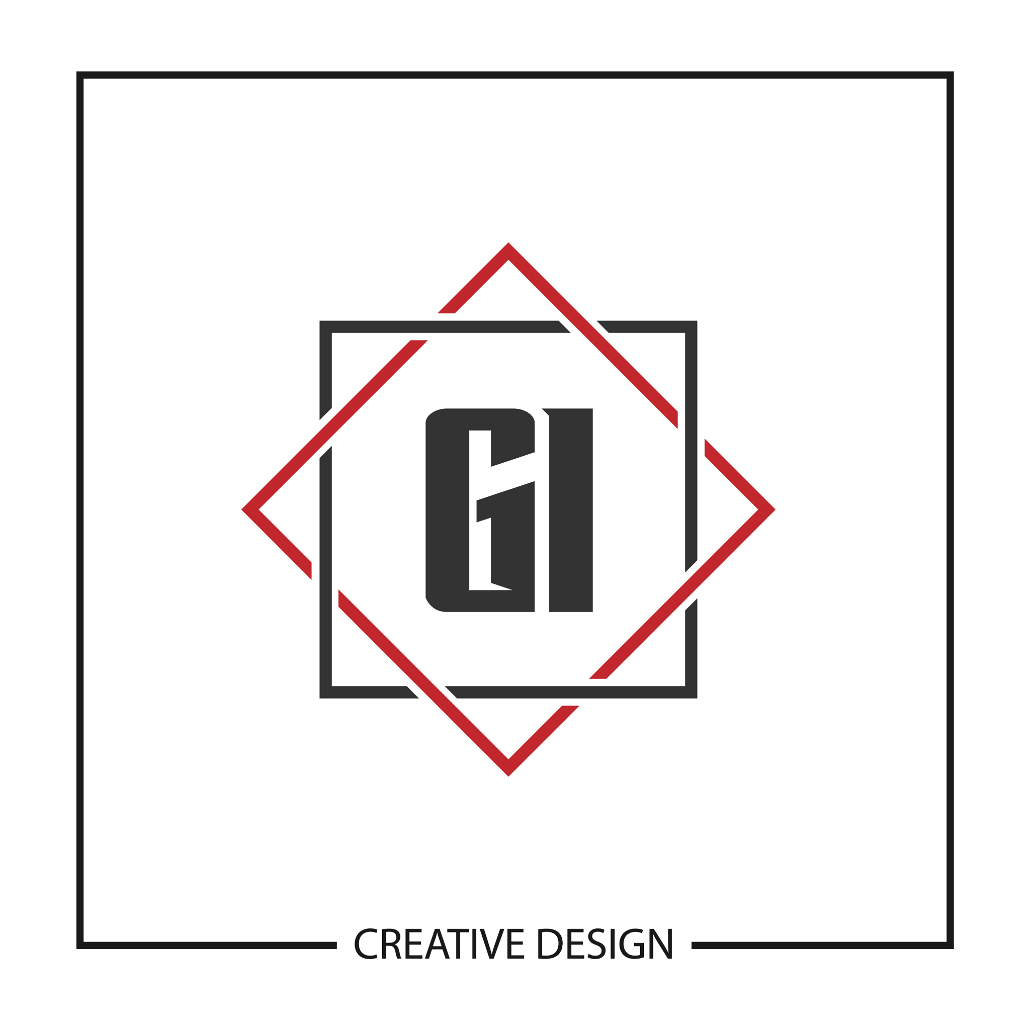 initial letter gi logo template design
