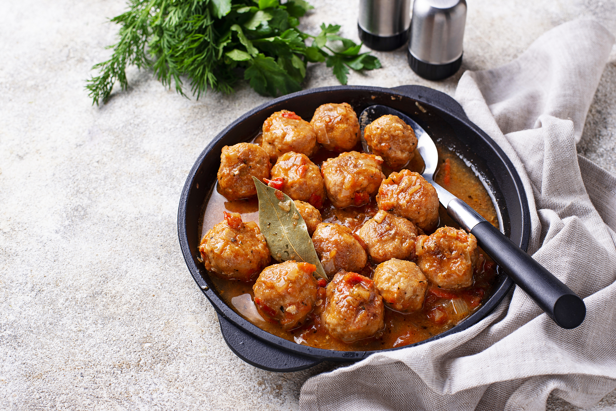 homemade meatballs with tomato sauce